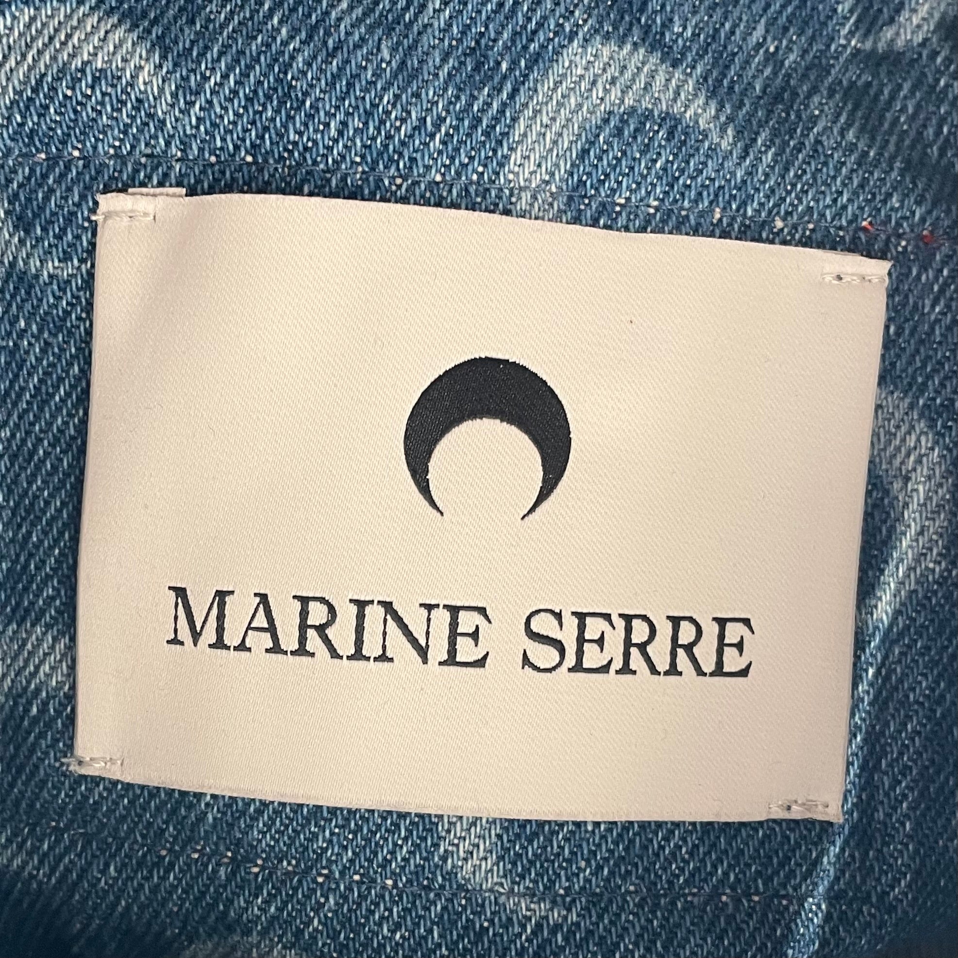 MARINE SERRE/Denim Jkt/42/Monogram/Denim/BLU/MOONLASER DENIM CROP view 3