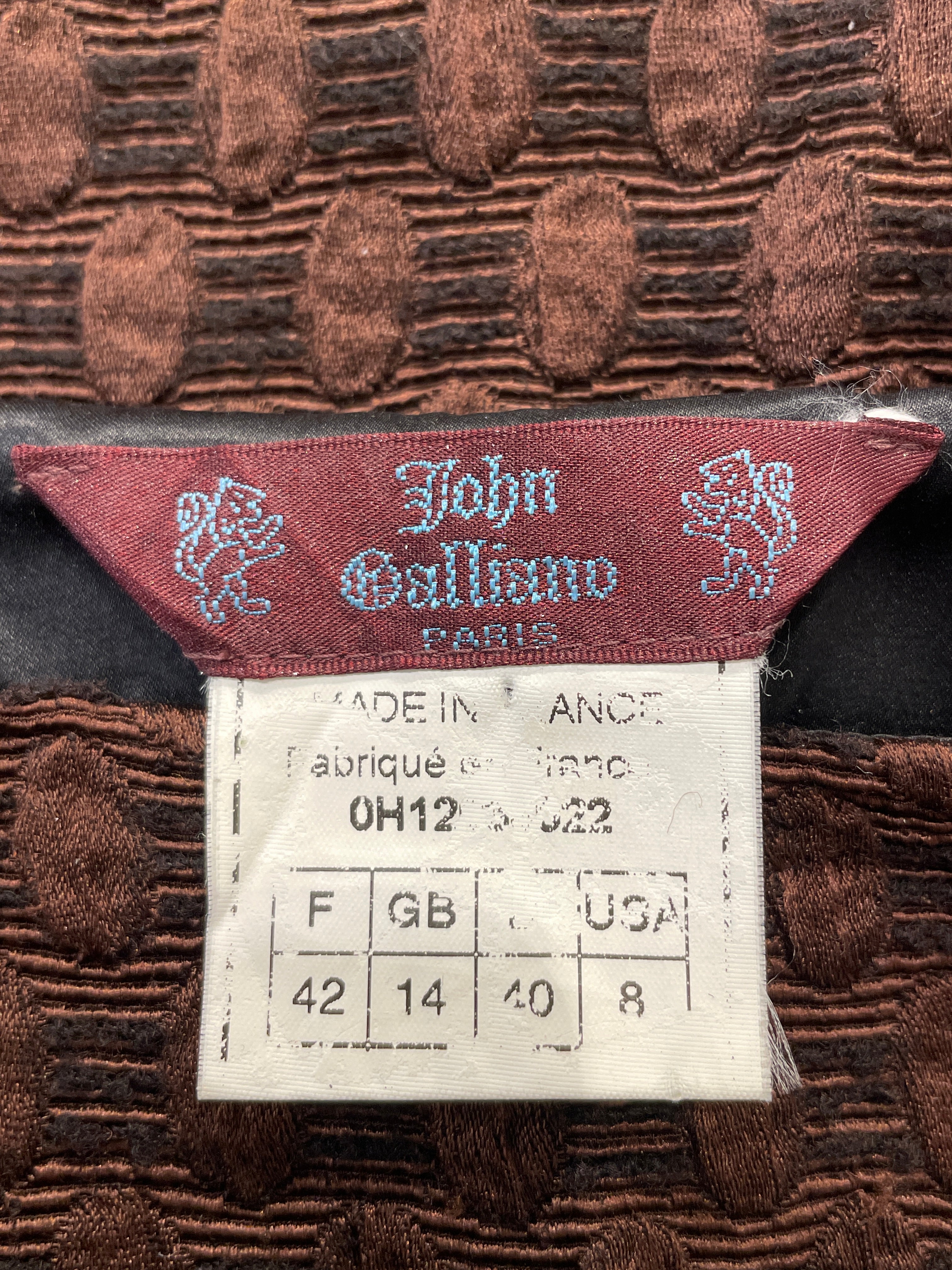 John Galliano/Skirt/42/Wool/BRW/EMBROIDERED PENCIL SKIRT view 3