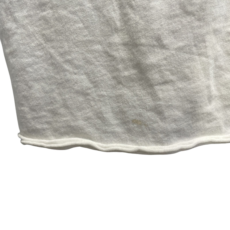 SAINT LAURENT/T-Shirt/L/Cotton/WHT/Graphic/waiting for sunset