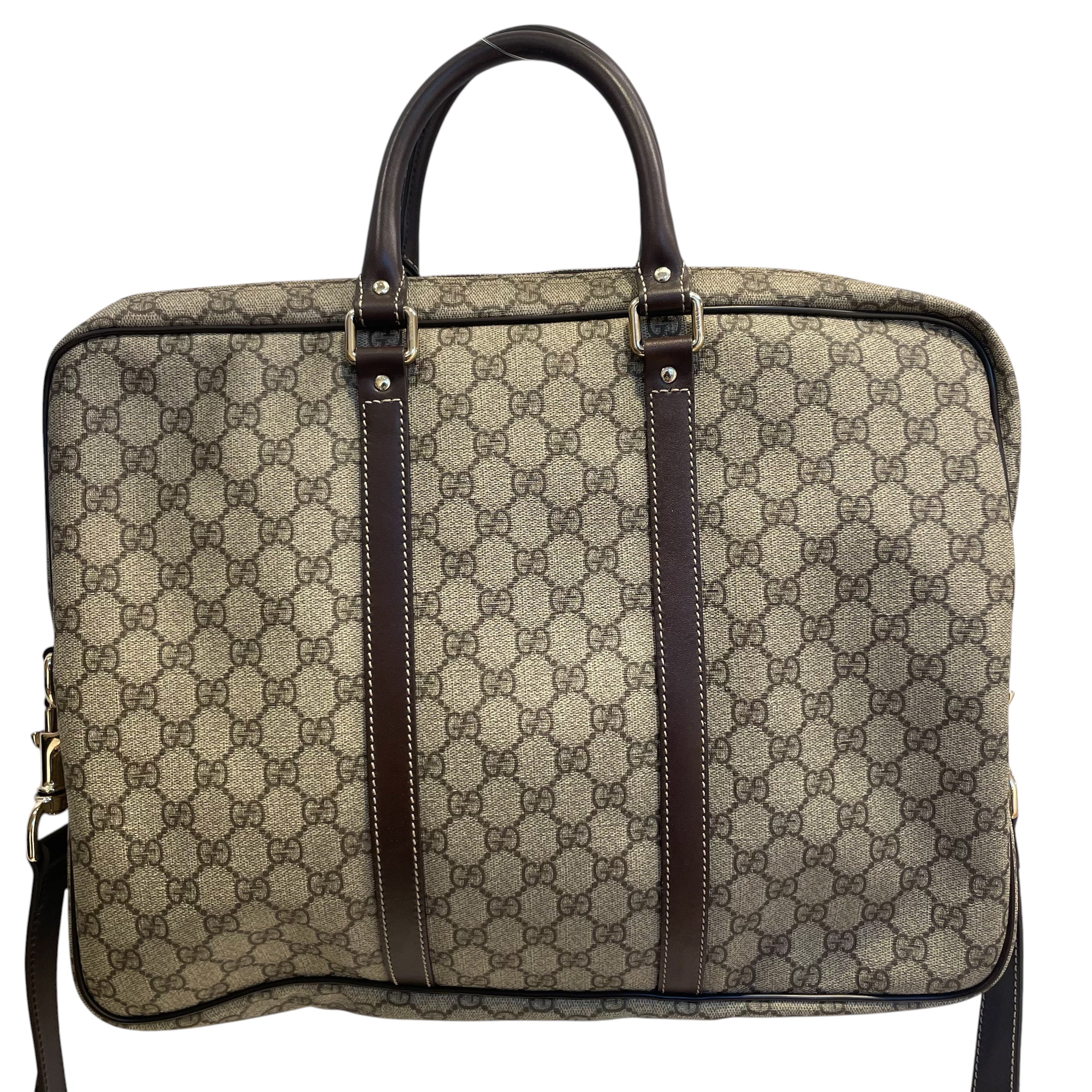GUCCI/Cross Body Bag/Monogram/Leather/CRM/briefcase travel bag view 4