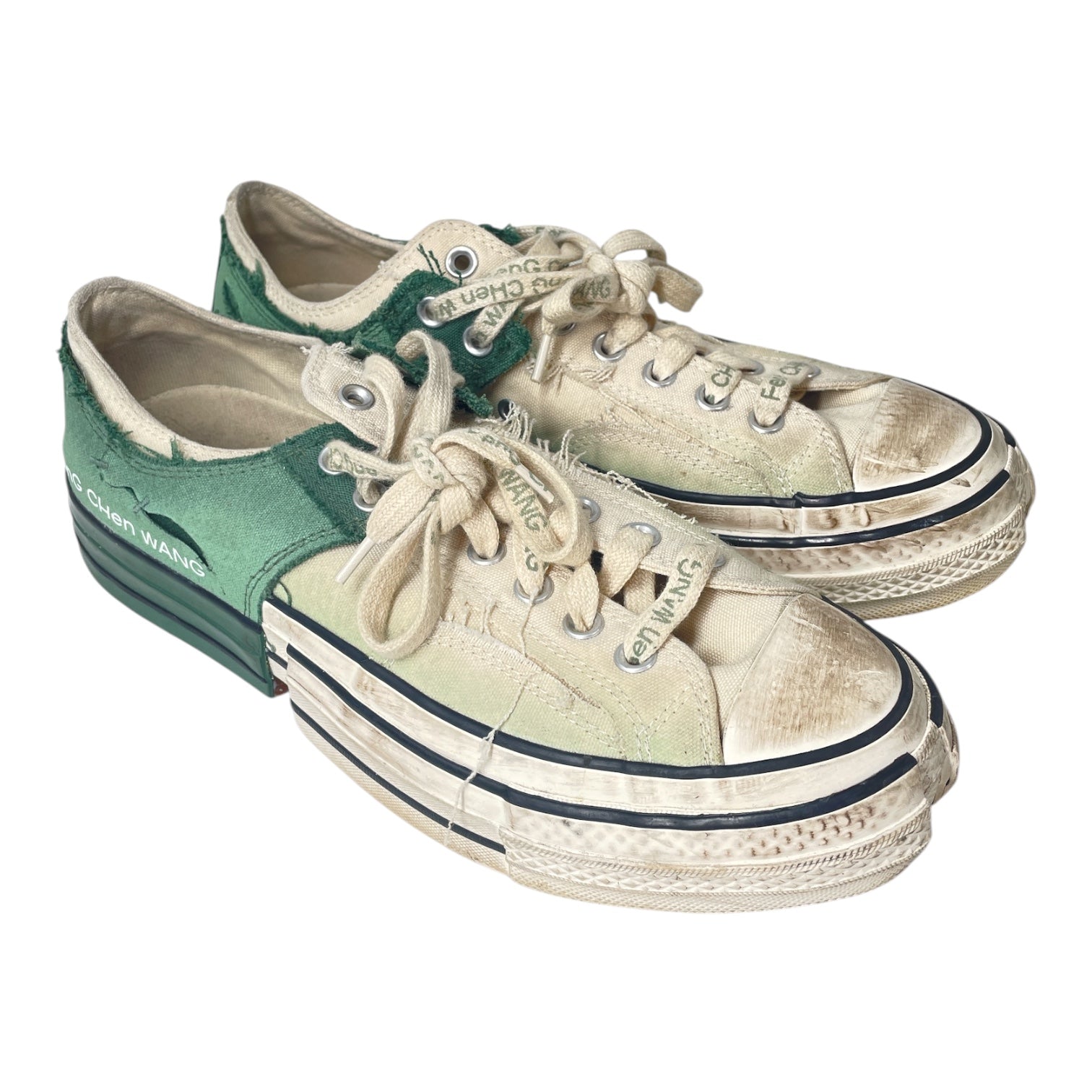 Feng Chen Wang/Low-Sneakers/US 10.5/Cotton/GRN/CONVERSE COLLAB WHITEGREEN view 1