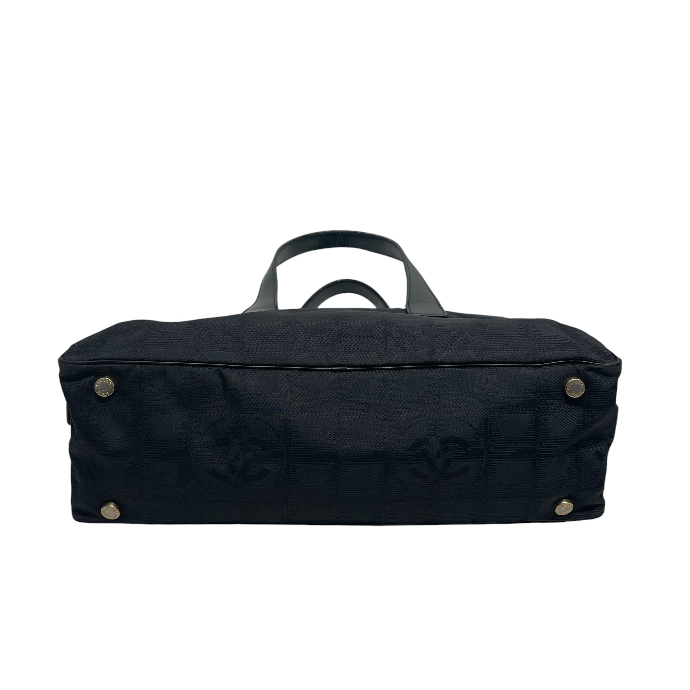 CHANEL/Hand Bag/Monogram/Cotton/BLK/LIGNE BOWLING BAG view 3