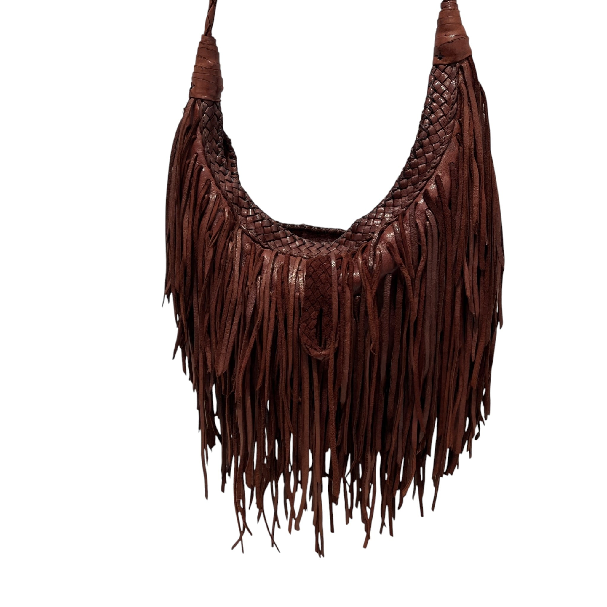 En Shalla/Cross Body Bag/Leather/BRW/fringe bag view 4