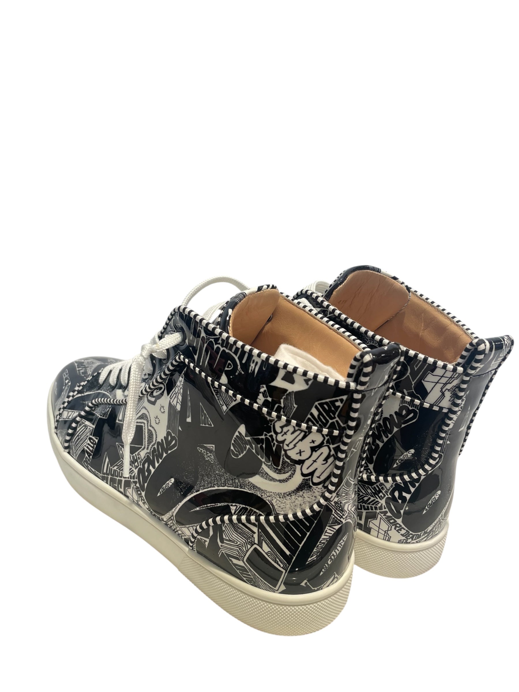 Christian Louboutin/Hi-Sneakers/EU 41.5/Leather/MLT/whi laces/comic book/zebraoutl view 2