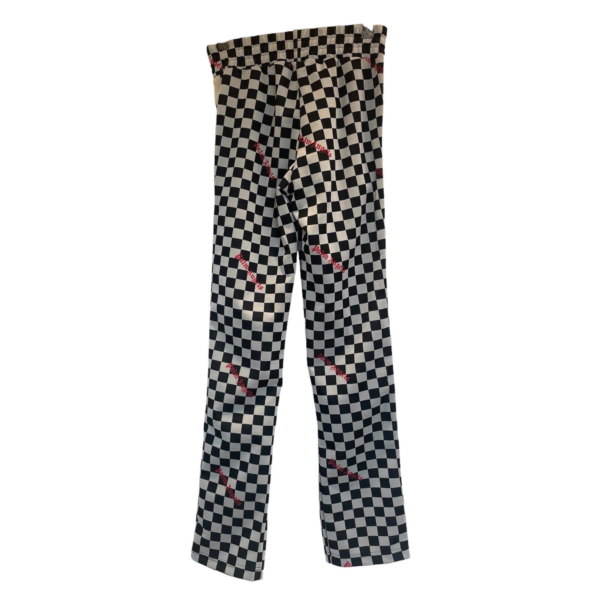 Palm Angels/Pants/XS/Polyester/WHT/Plaid/checkered/red logo view 2