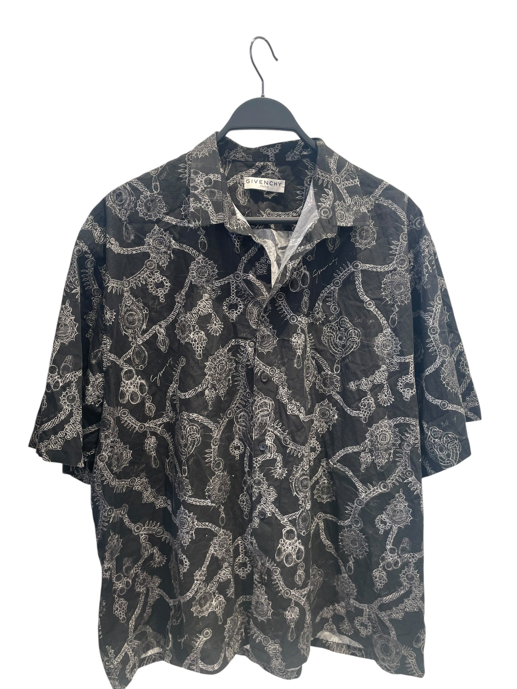 GIVENCHY/T-Shirt/42/Cotton/GRY/All Over Print/AW20 Chain Print Tee view 1