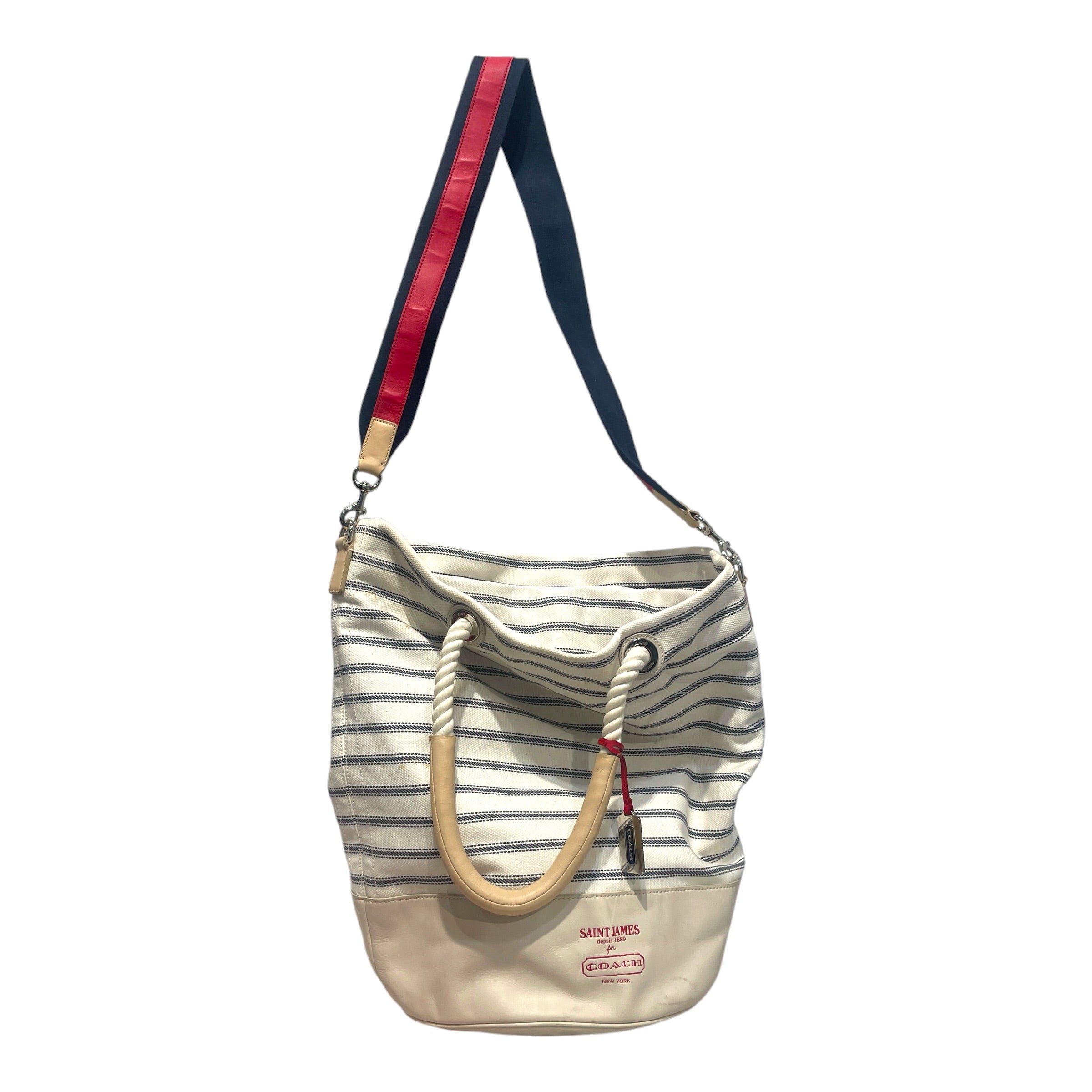 COACH/SAINTJAMES/Tote Bag/Stripe/Cotton/WHT/Beach Tote view 8