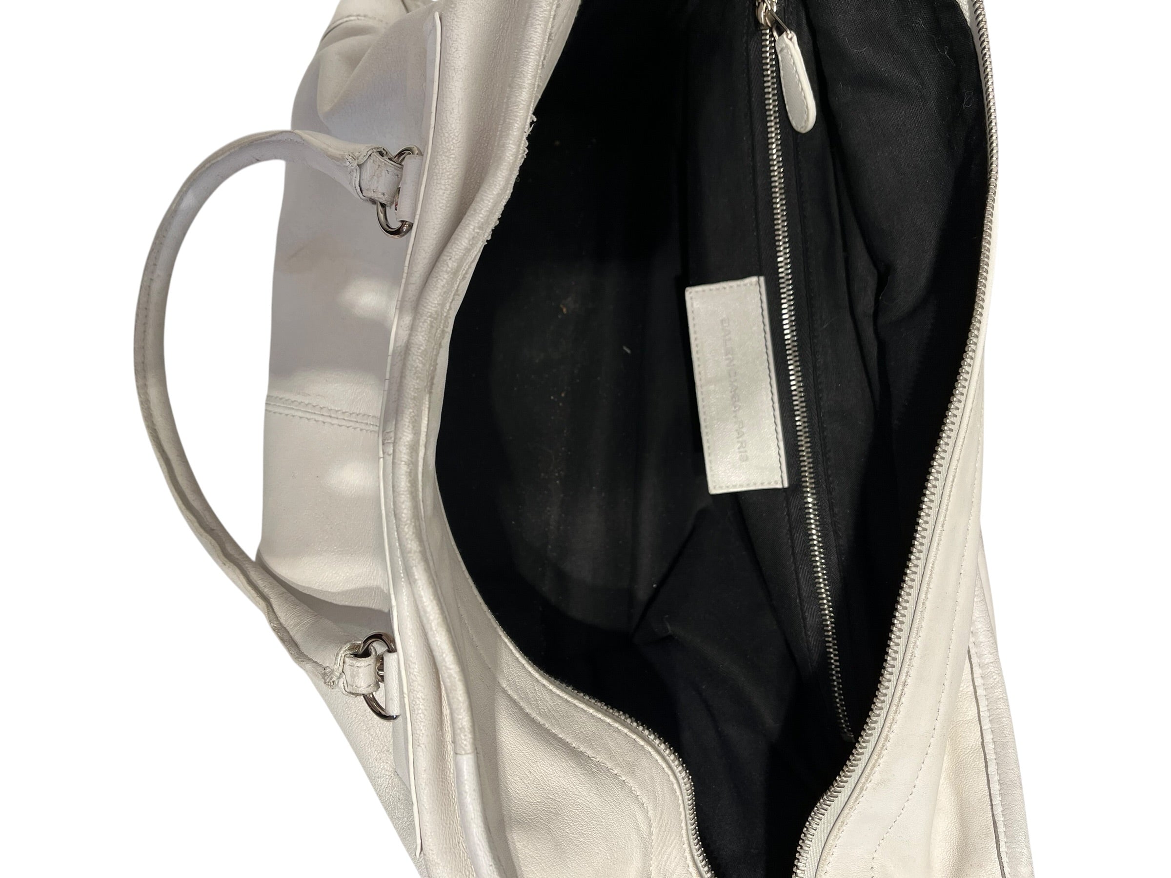 BALENCIAGA/Tote Bag/Leather/WHT/113965 MIDSIZE WHITE HANDBAG view 4