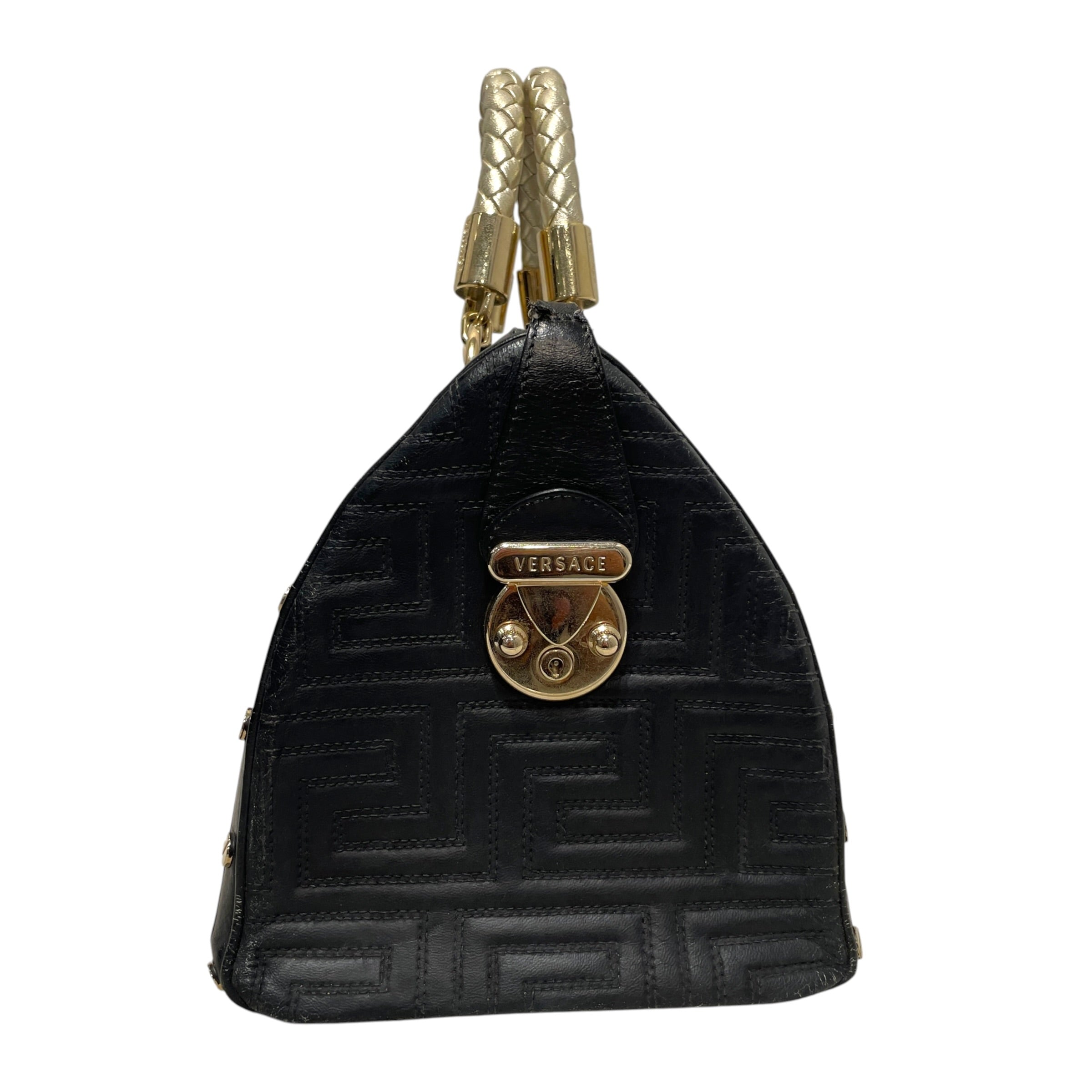 GIANNI VERSACE/Hand Bag/Leather/BLK/Snap Out Of it Quilted Leather view 3