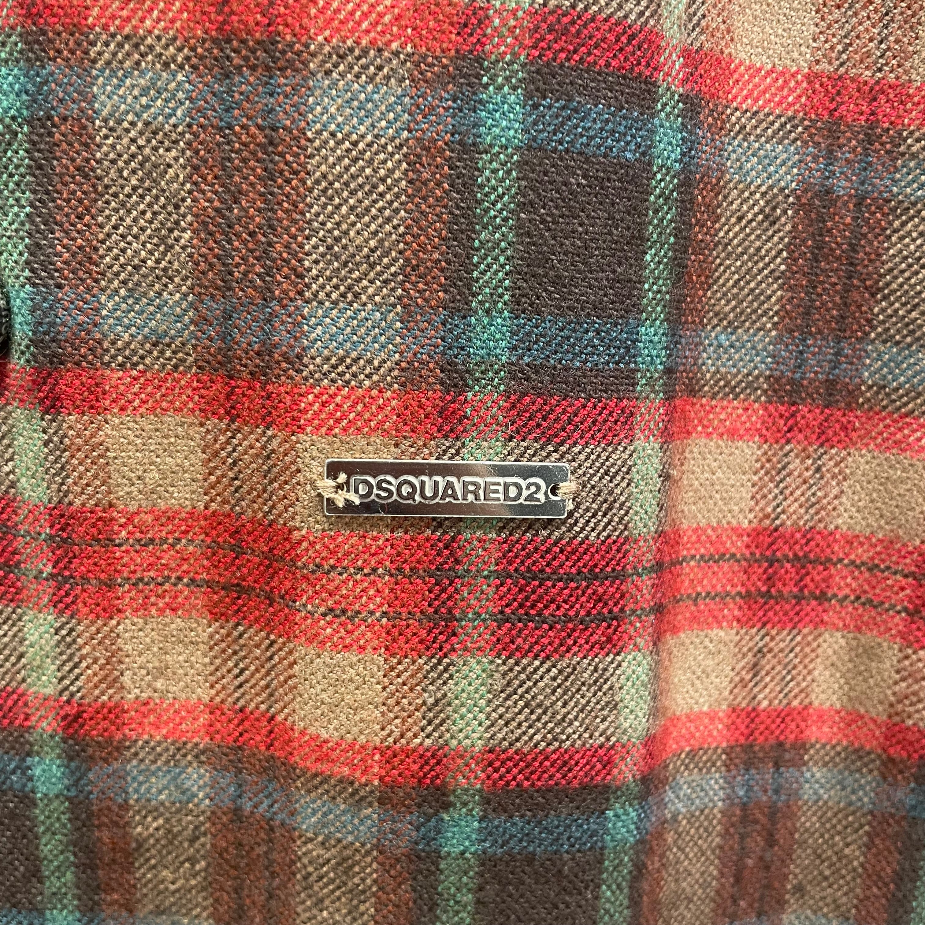 DSQUARED2/Flannel Shirt/38/Wool/MLT/Plaid/MINI METAL PLATE view 3