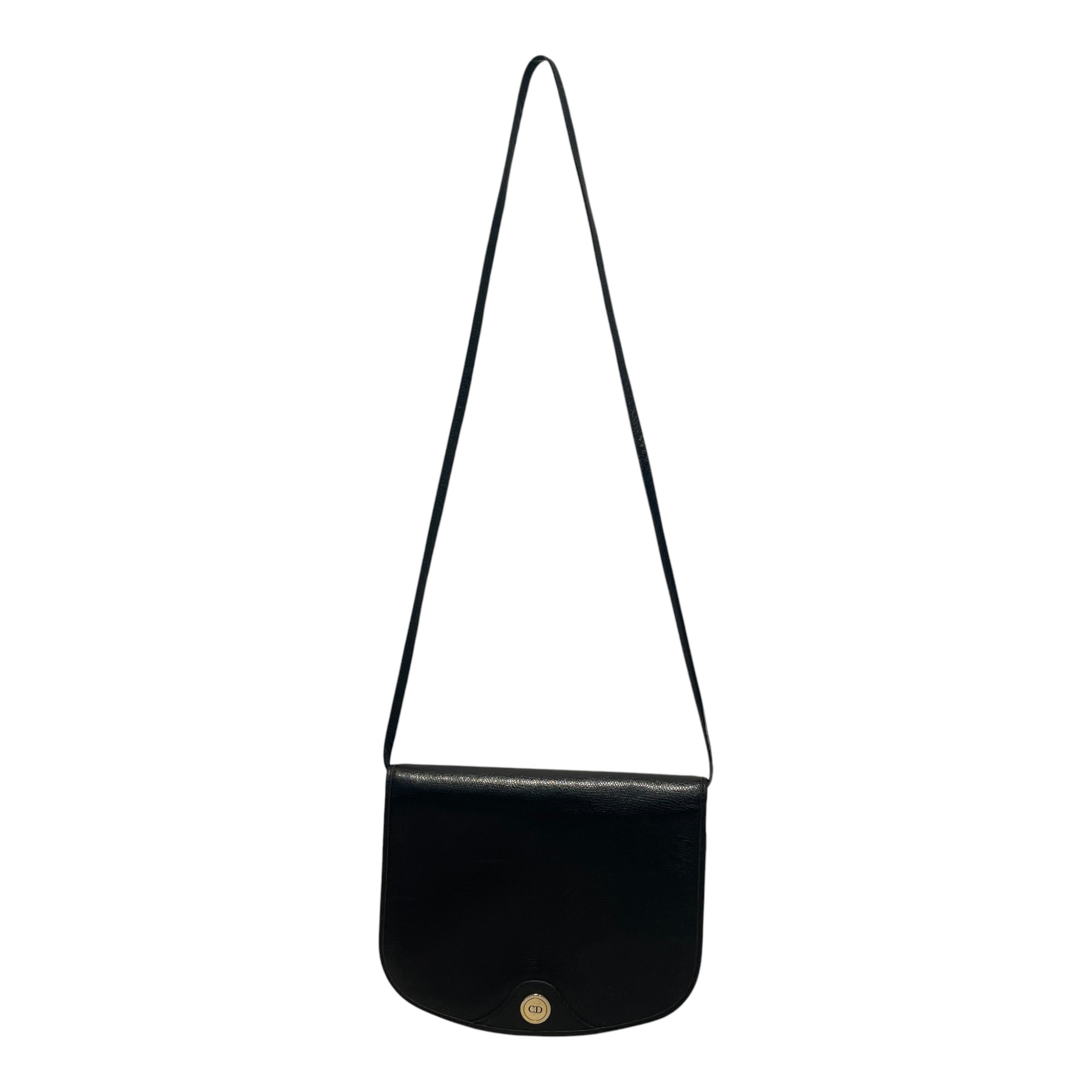 Christian Dior/Cross Body Bag/Leather/BLK/Cross Body view 1