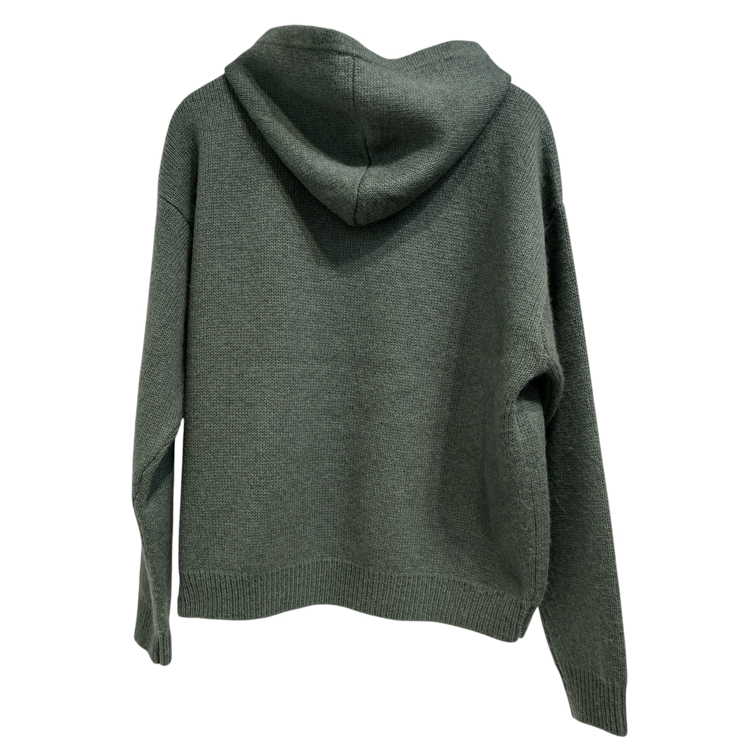 STUSSY/Zip Up Hoodie/L/Wool/GRN/3/4 knit hoodie view 2