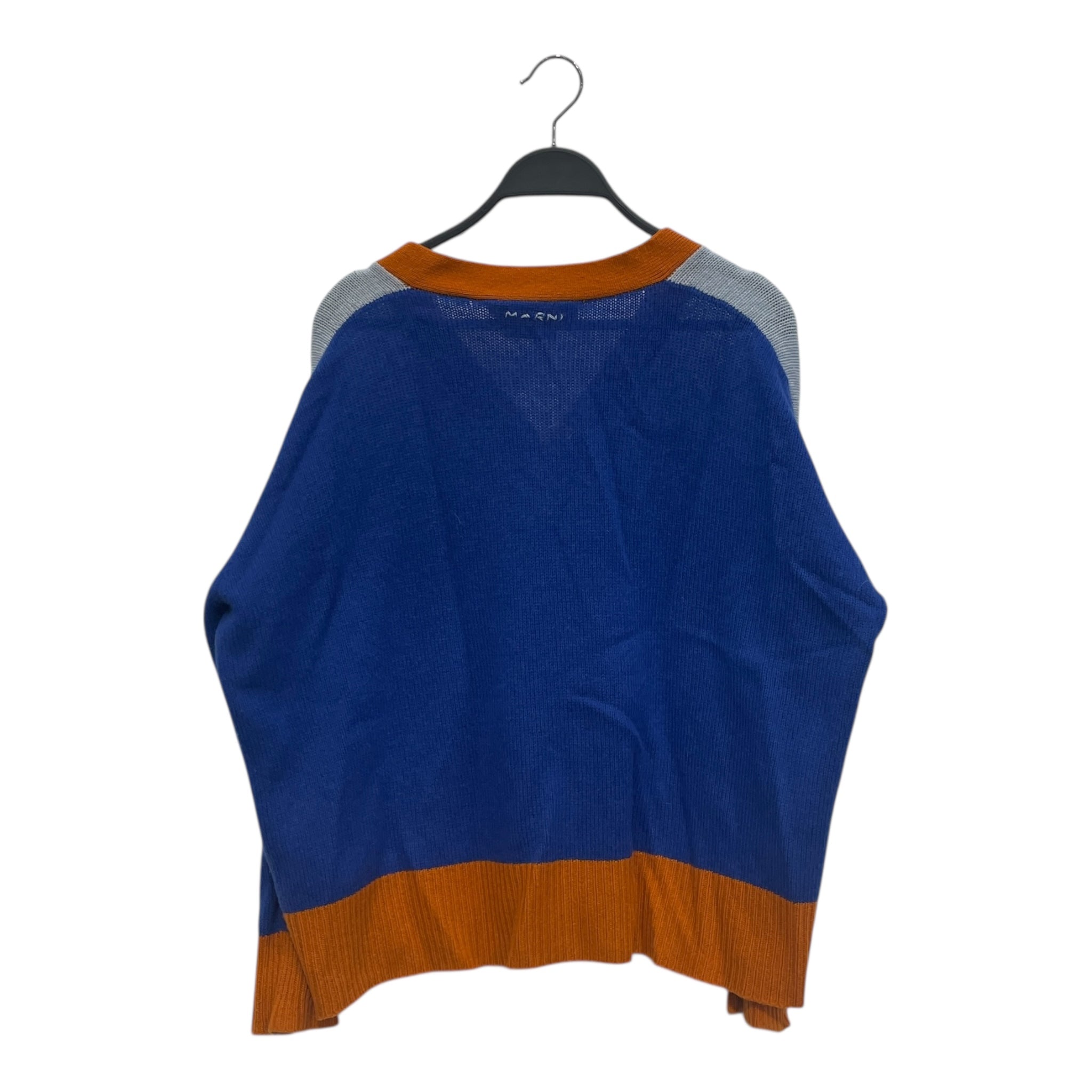 MARNI/Cardigan/42/Cashmere/BLU/ORANGE POCKETS view 2