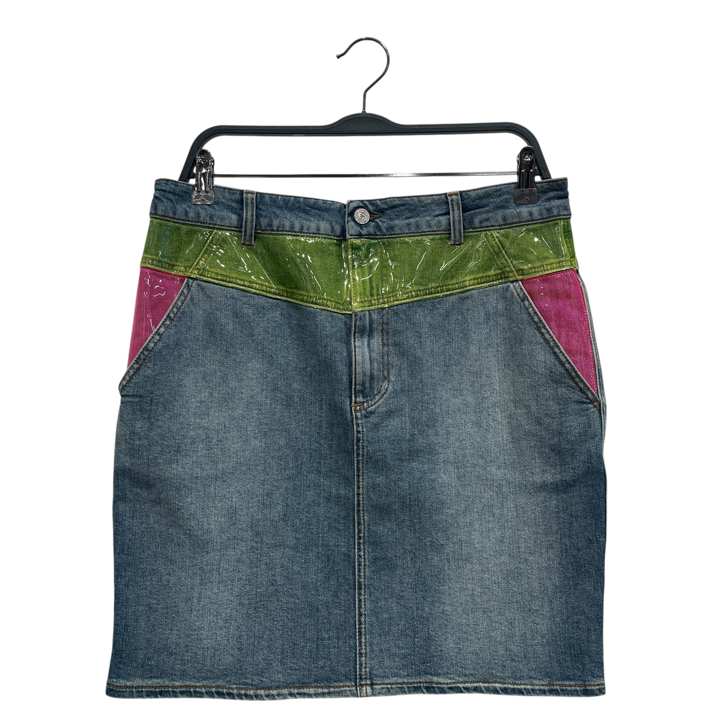 JEREMY SCOTT/Skirt/10/Cotton/IDG/Midi Length/MLTI PLASTIC OVERLAY view 1