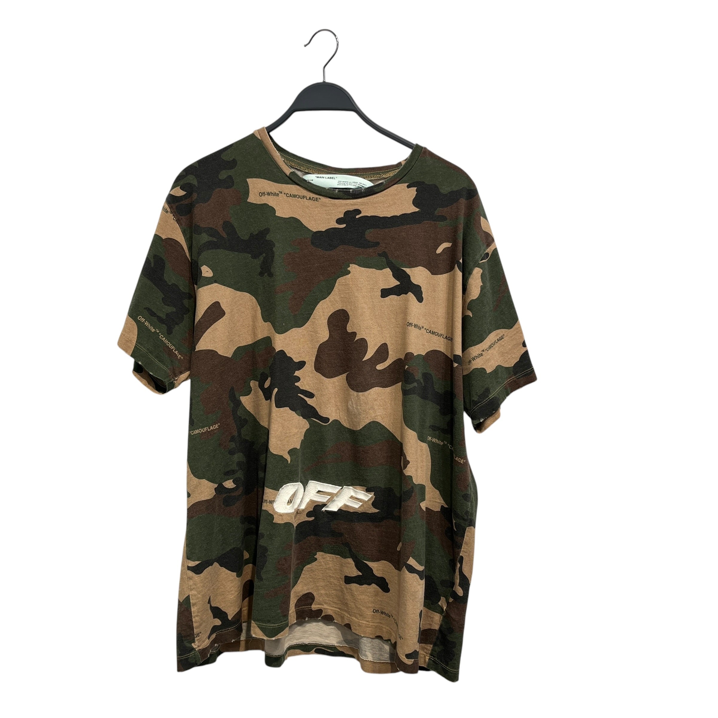 OFF-WHITE/T-Shirt/L/Cotton/GRN/Camouflage/ view 1