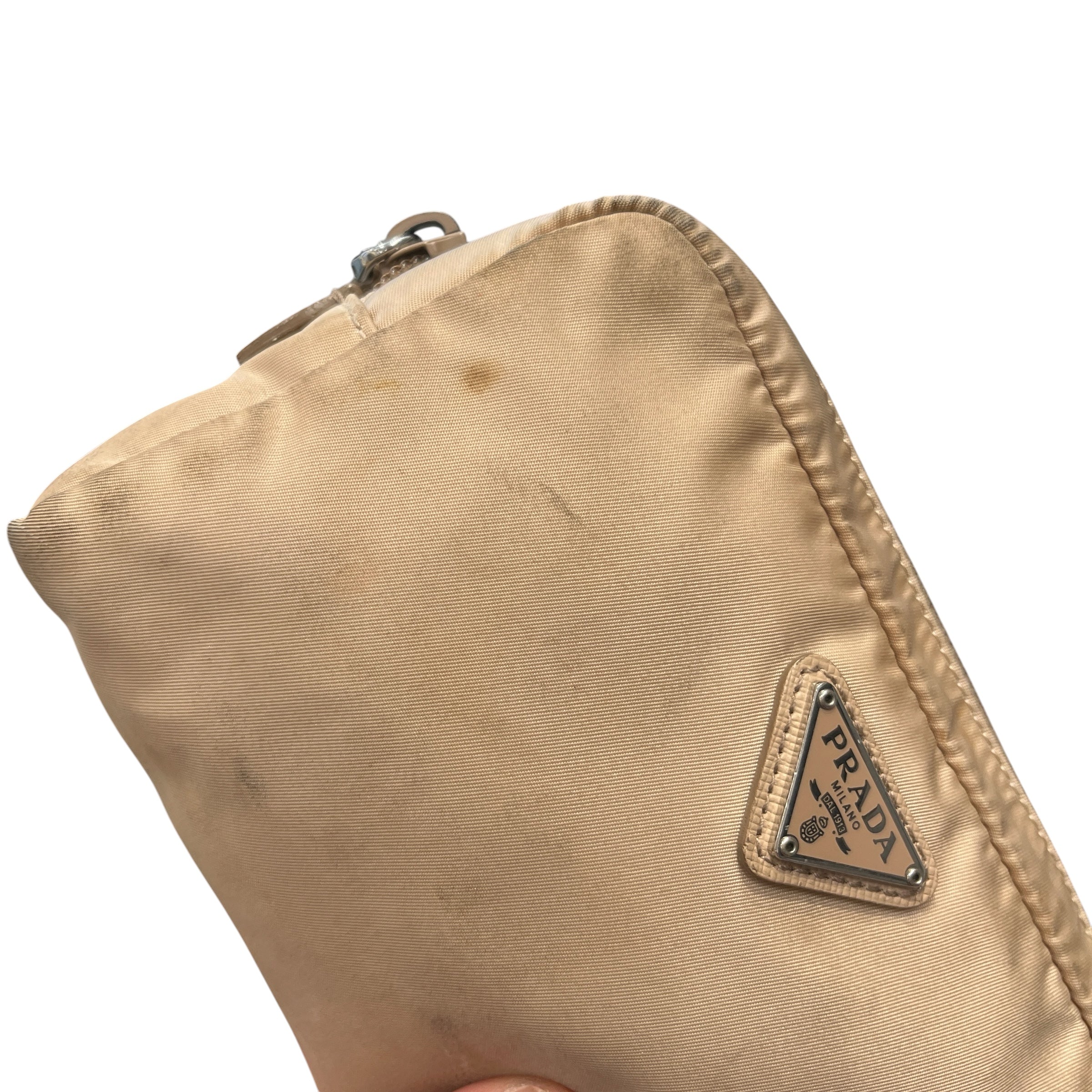 PRADA/Clutch Bag/Nylon/BEG/Re-edition Nylon Pouch view 3