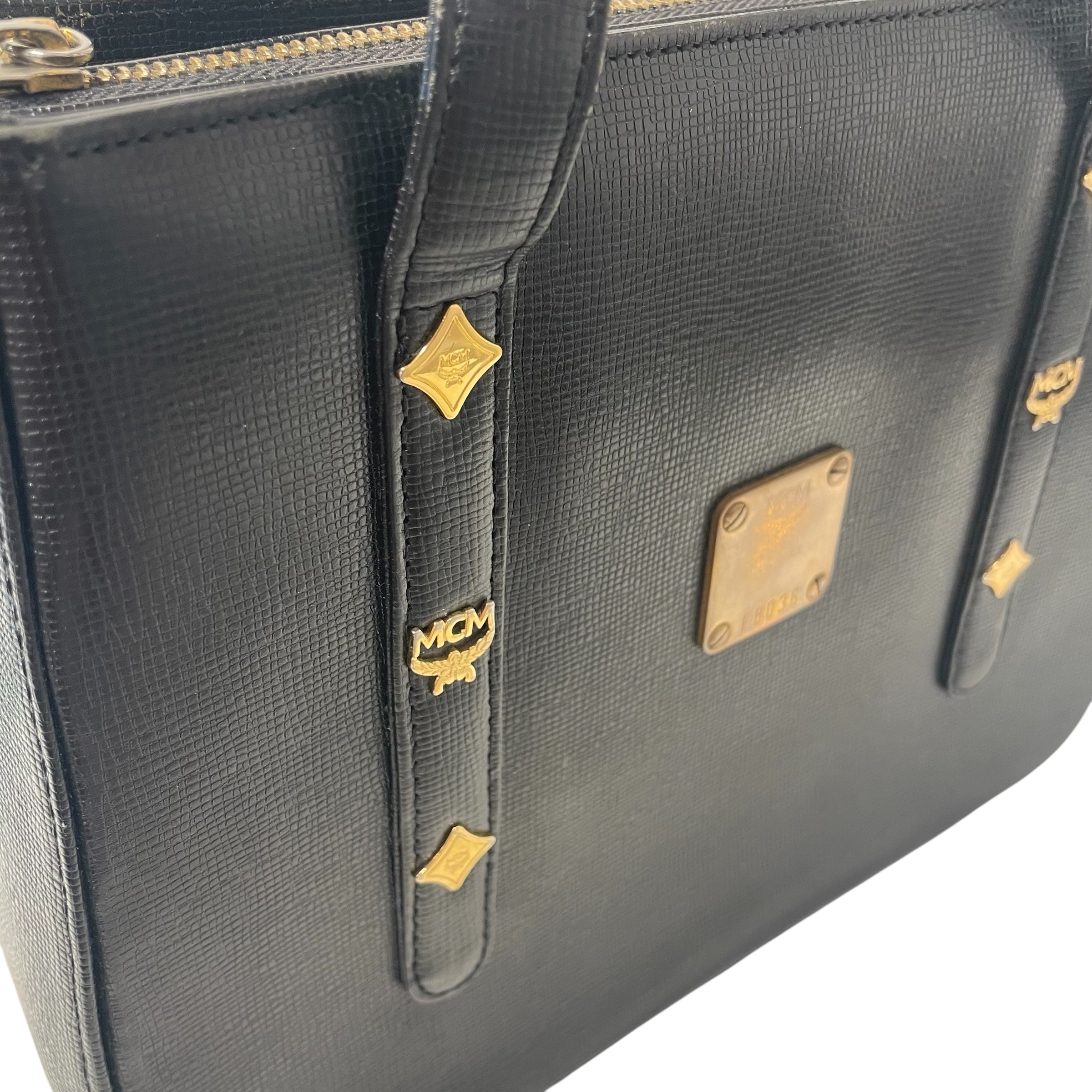 MCM/Hand Bag/Monogram/Leather/BLK/ view 7