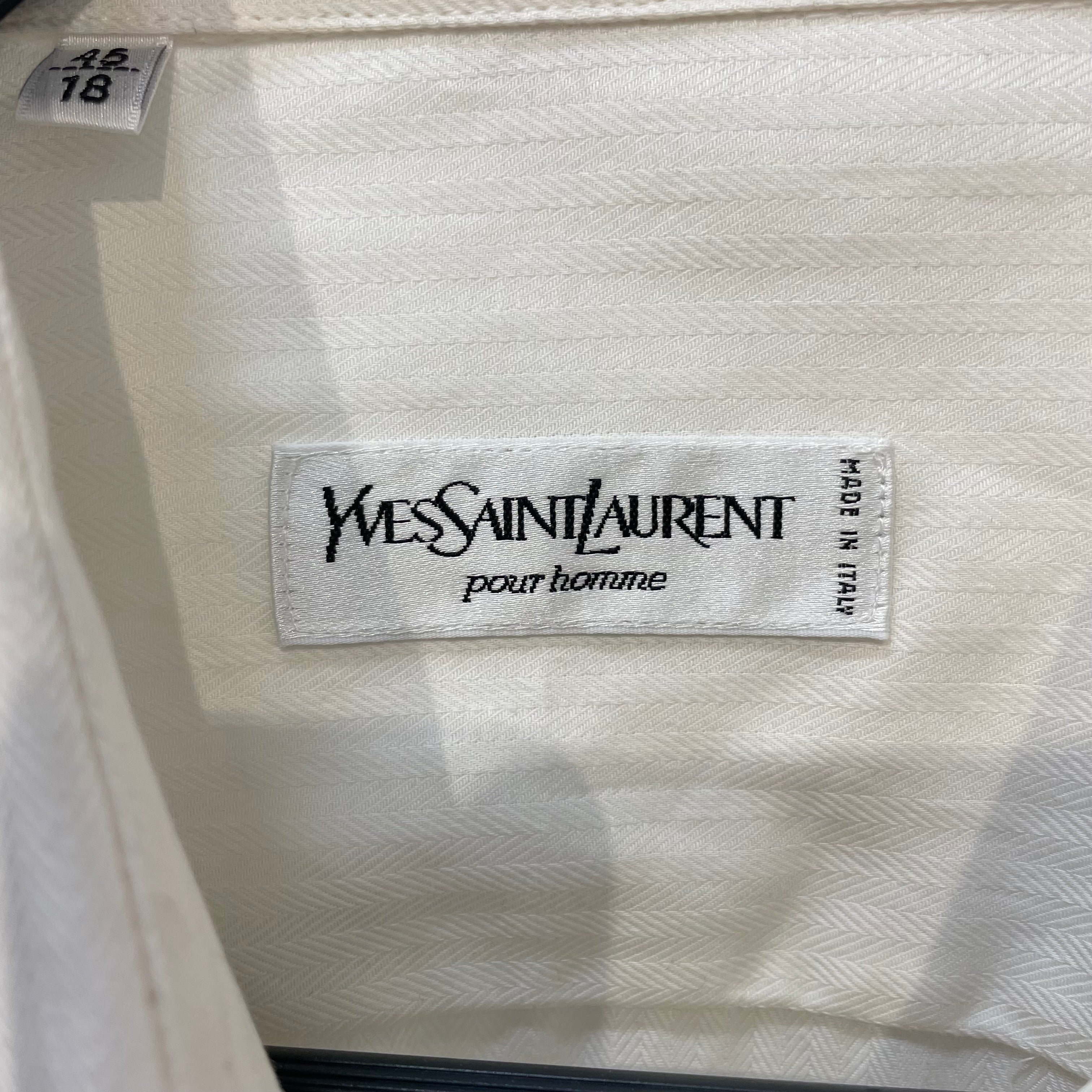 YVES SAINT LAURENT/Shirt/45/Cotton/WHT/Pour Homme view 3