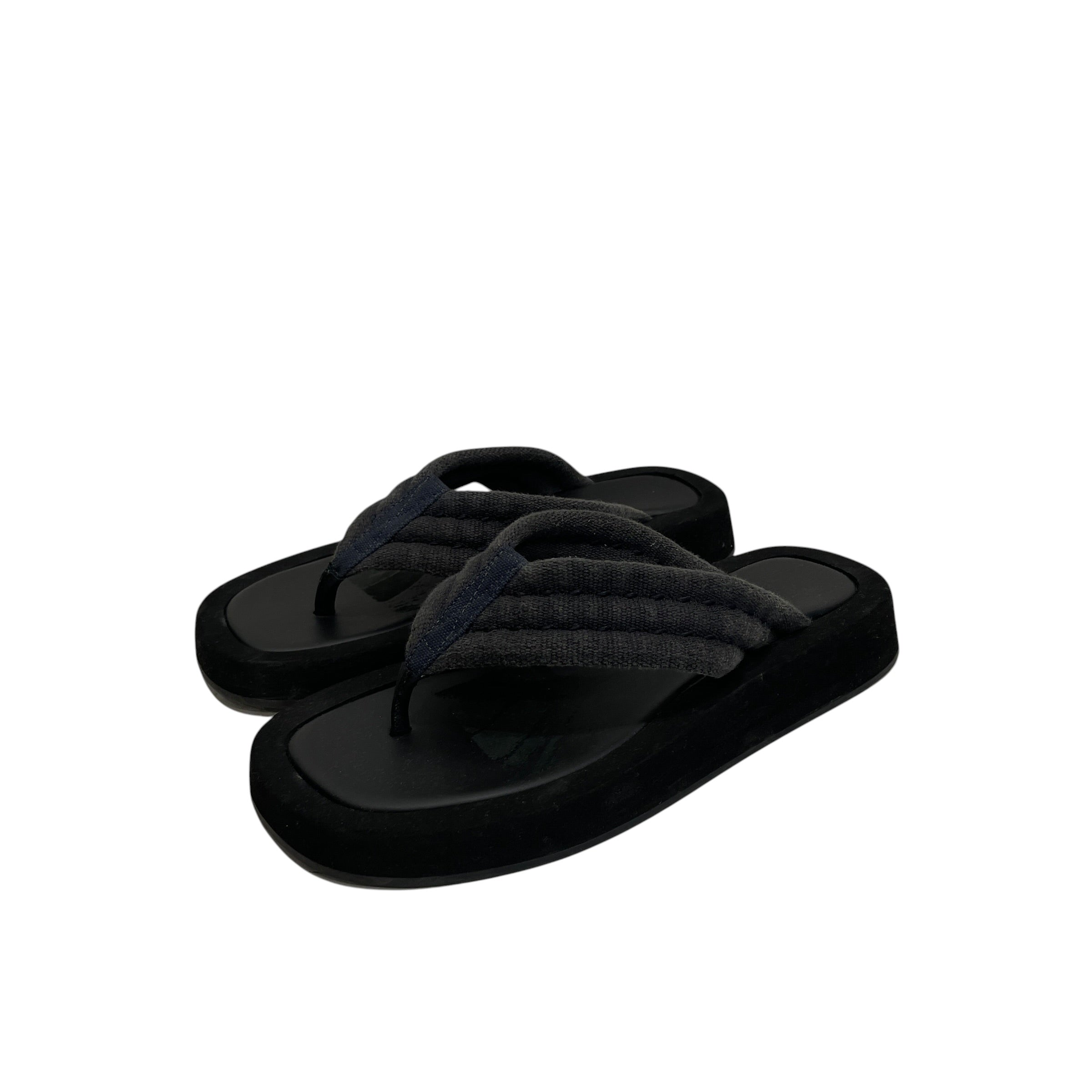 THE ROW/Sandals/EU 39.5/Leather/BLK/CANVAS STRAP view 1