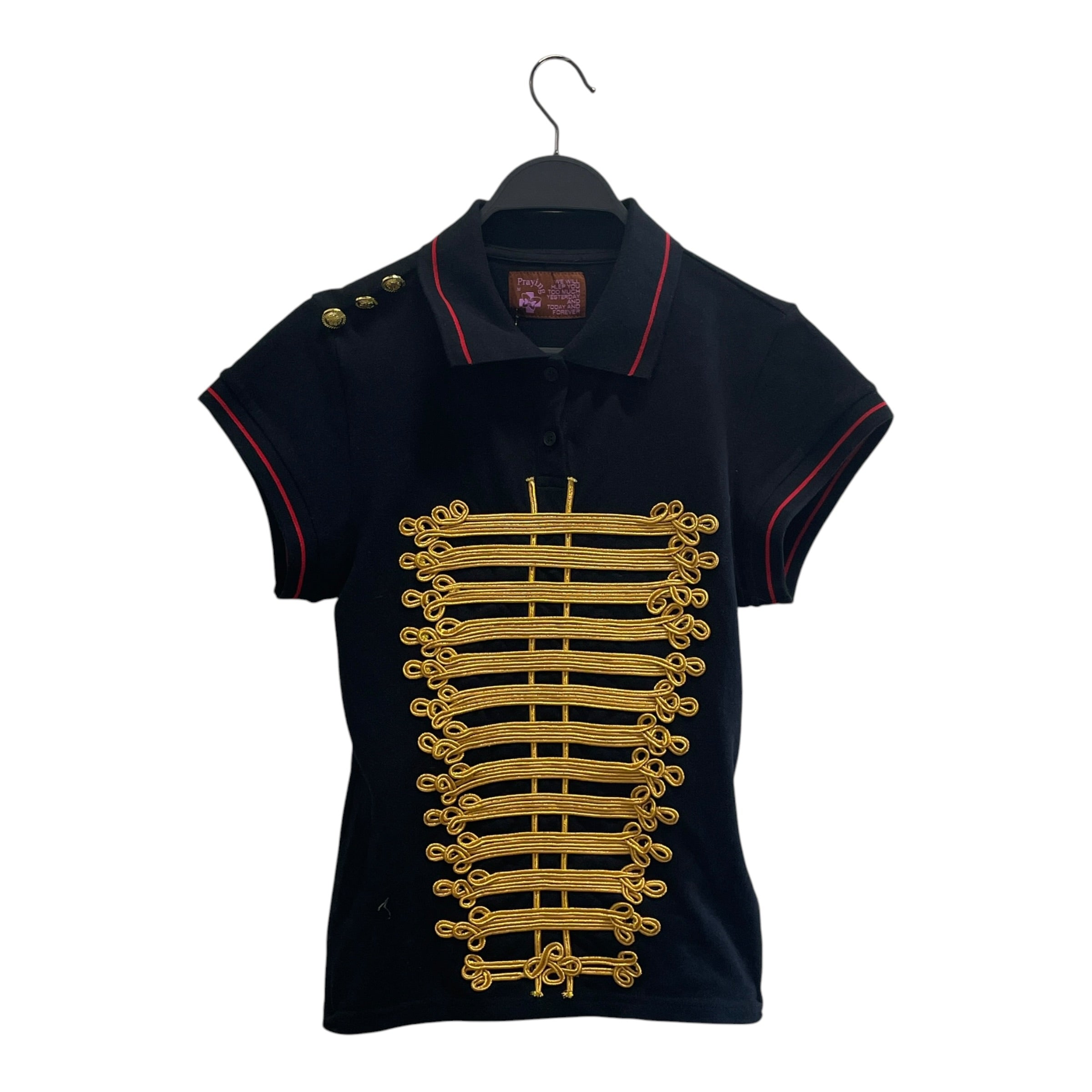 Praying/SS Blouse/M/Cotton/NVY/NAPOLEON POLO SHIRT/GOLD/RED view 1