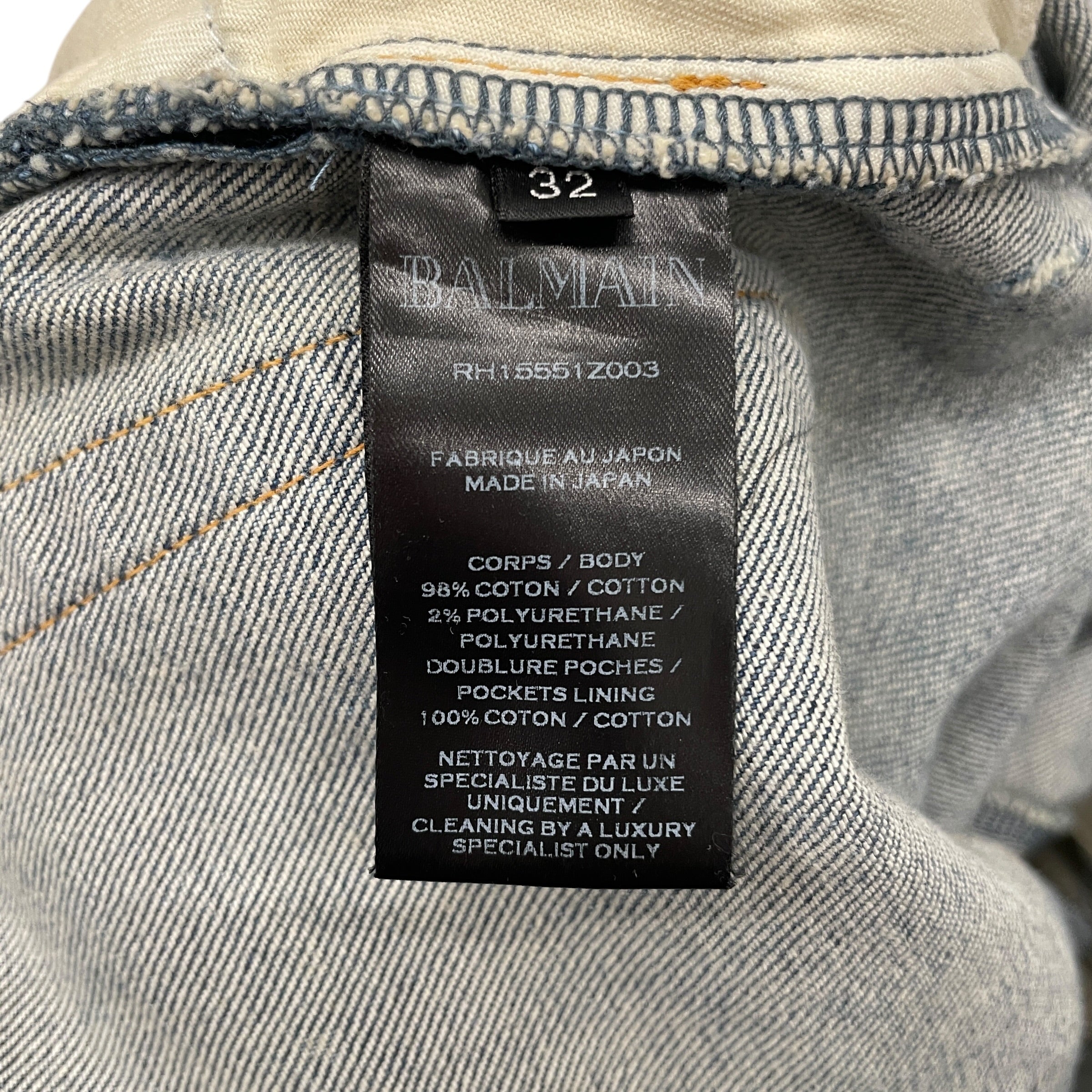BALMAIN/Straight Pants/32/Denim/IDG/TAPERED MOTO / MADE IN JAPAN view 3
