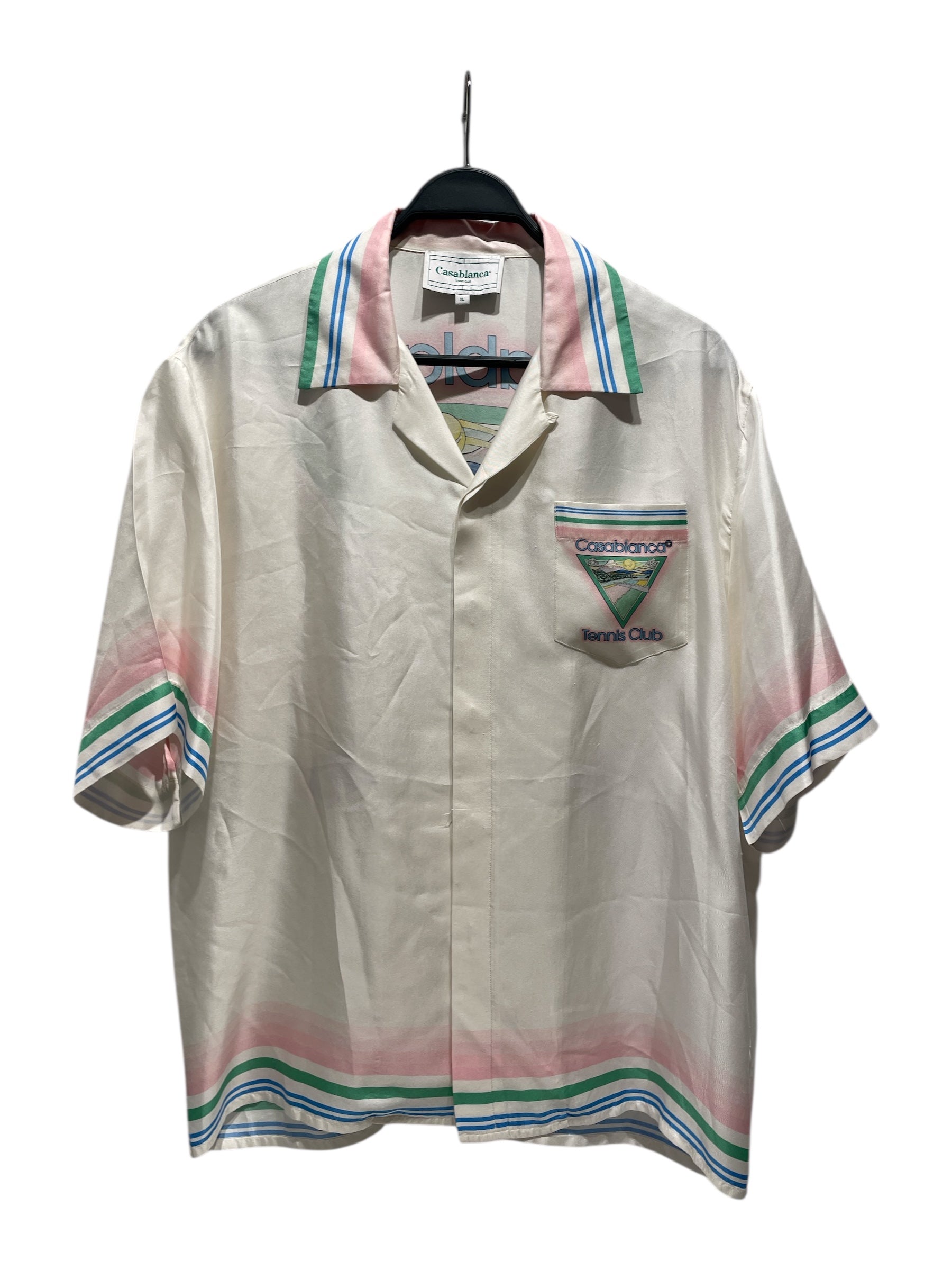 CASABLANCA/SS Shirt/XL/WHT/All Over Print/tennis club view 1