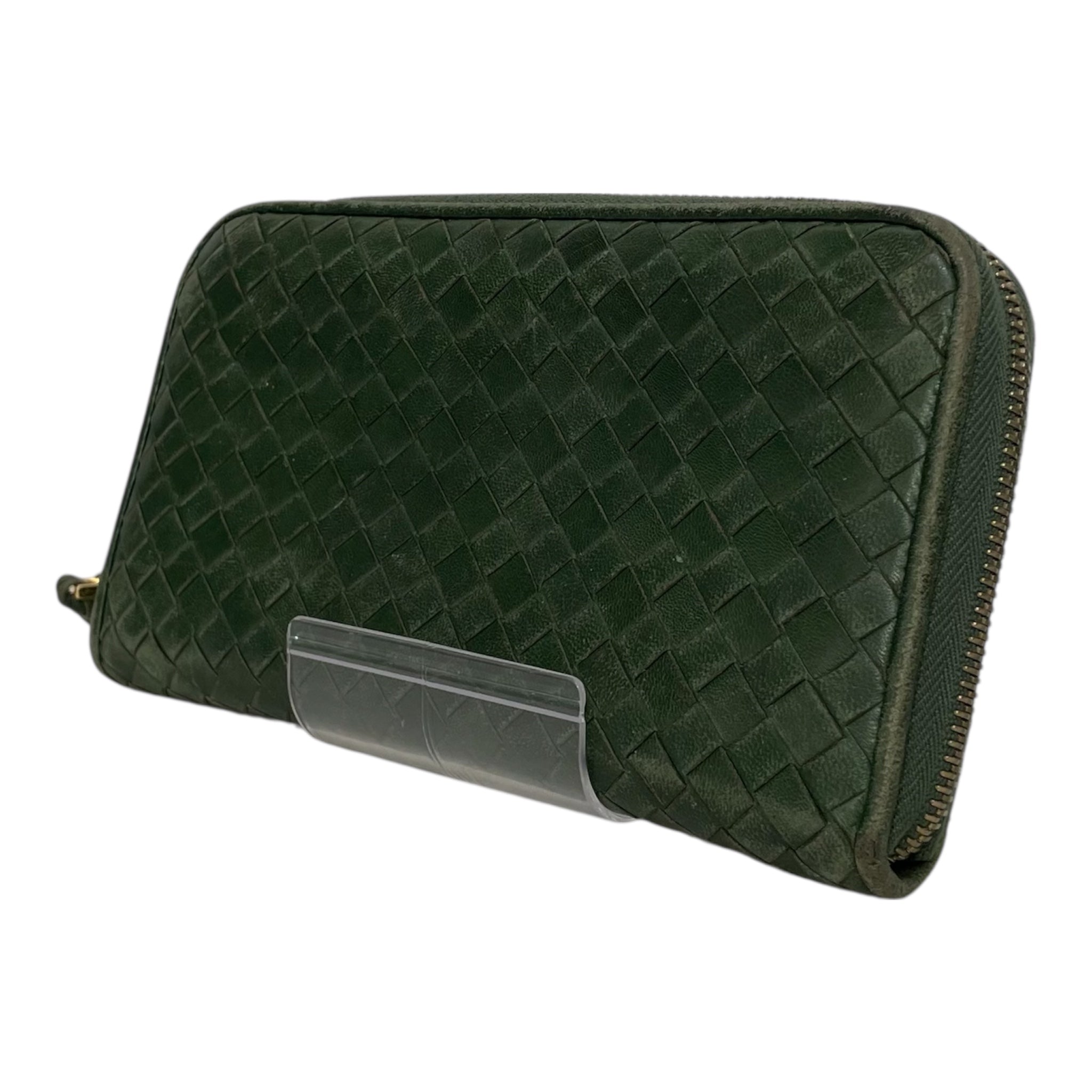BOTTEGA VENETA/Long Wallet/Leather/GRN/Napa Intrecciato Wallet view 2