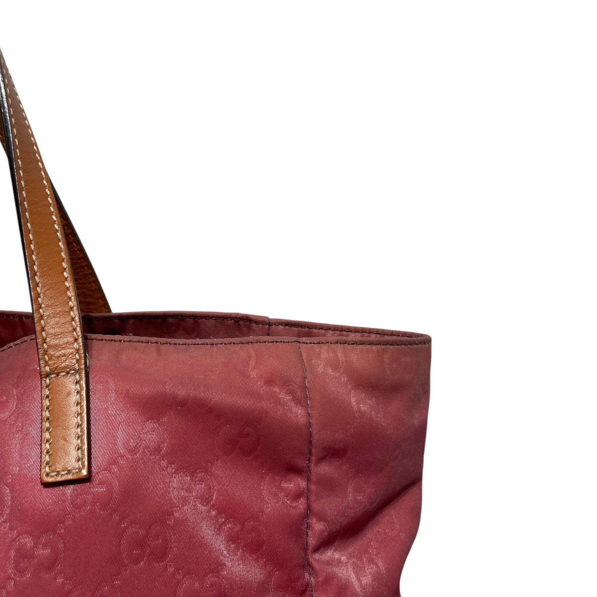 GUCCI/Hand Bag/OS/Nylon/RED/nylon tote bag view 3