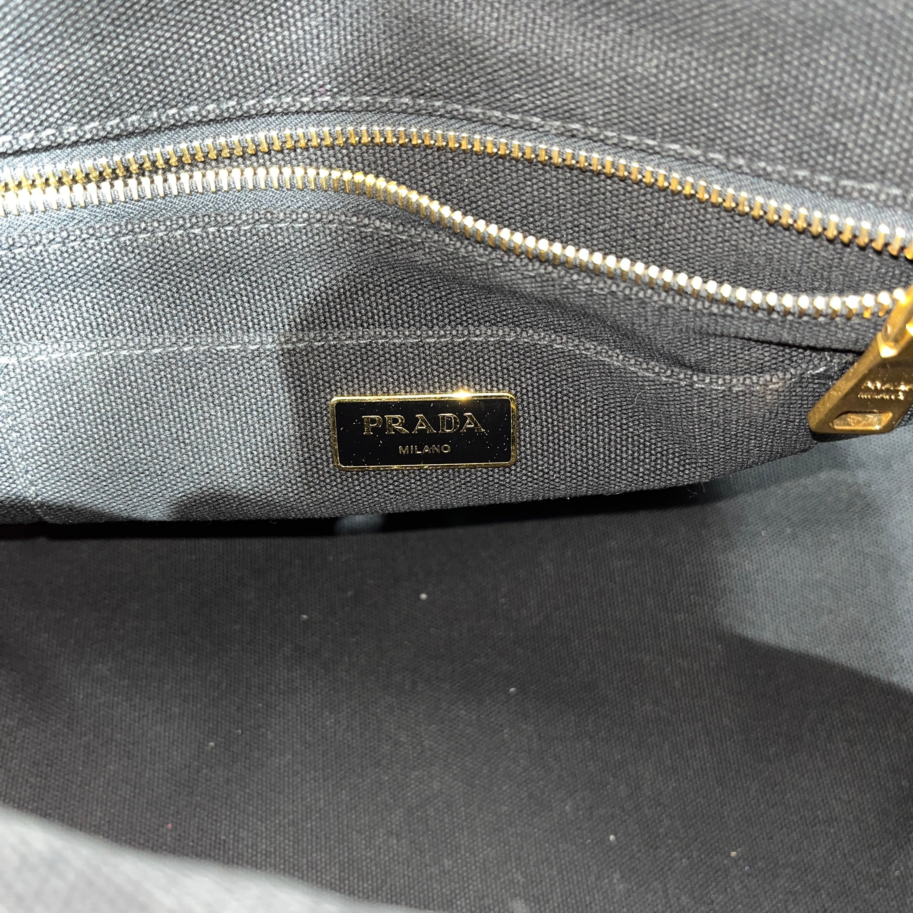 PRADA/Tote Bag/Cotton/BLK/jewled/ canapa canvas view 7