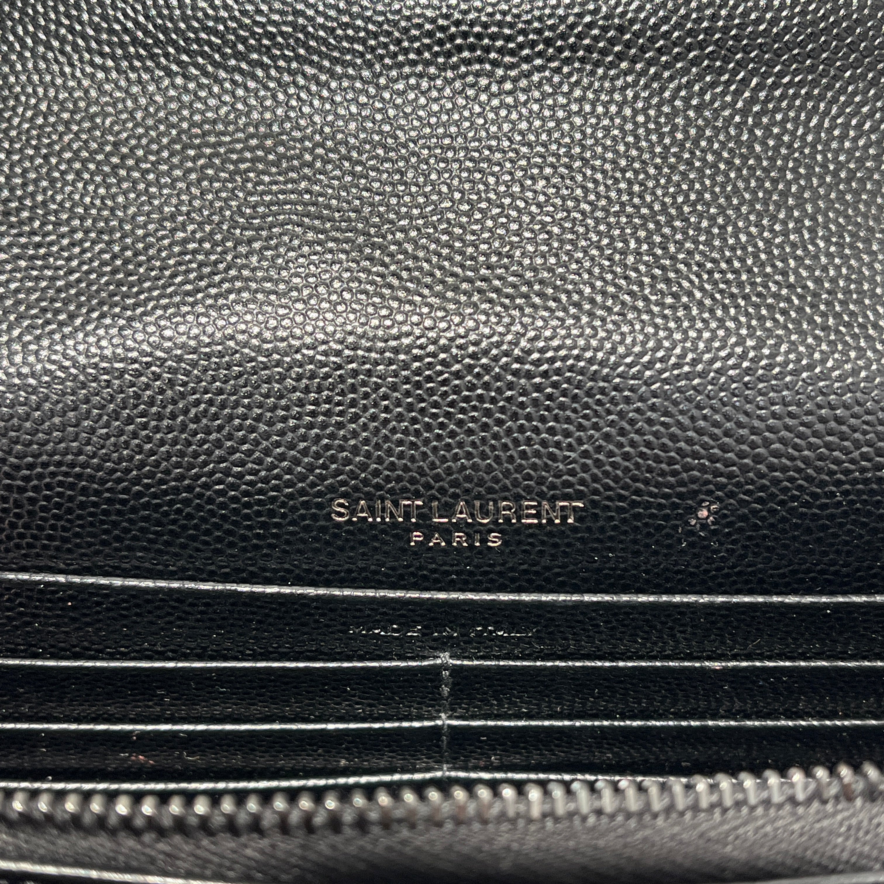 SAINT LAURENT/Cross Body Bag/Leather/BLK/Cassandre Envelope Wallet view 7