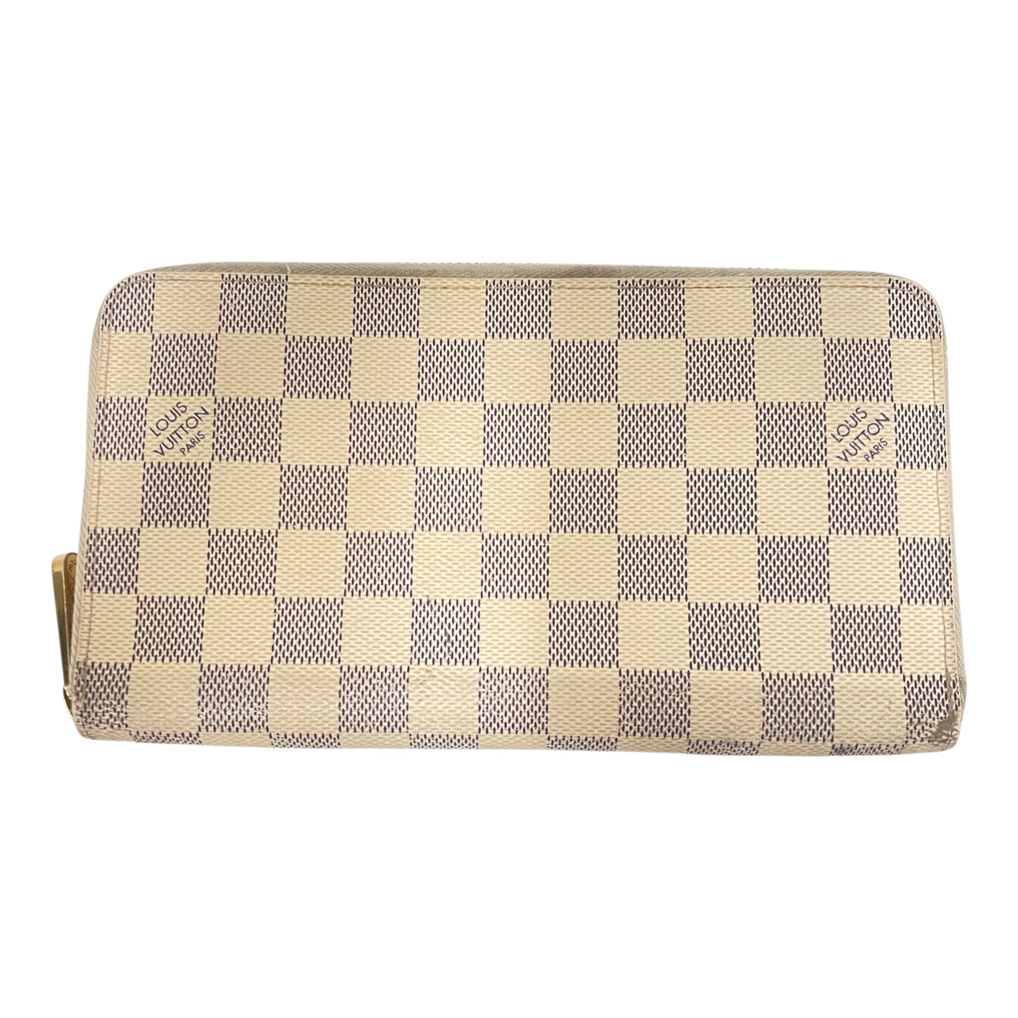 LOUIS VUITTON/Pouch/Monogram/Leather/CRM/Checkerboard/ Gold Zippper view 1