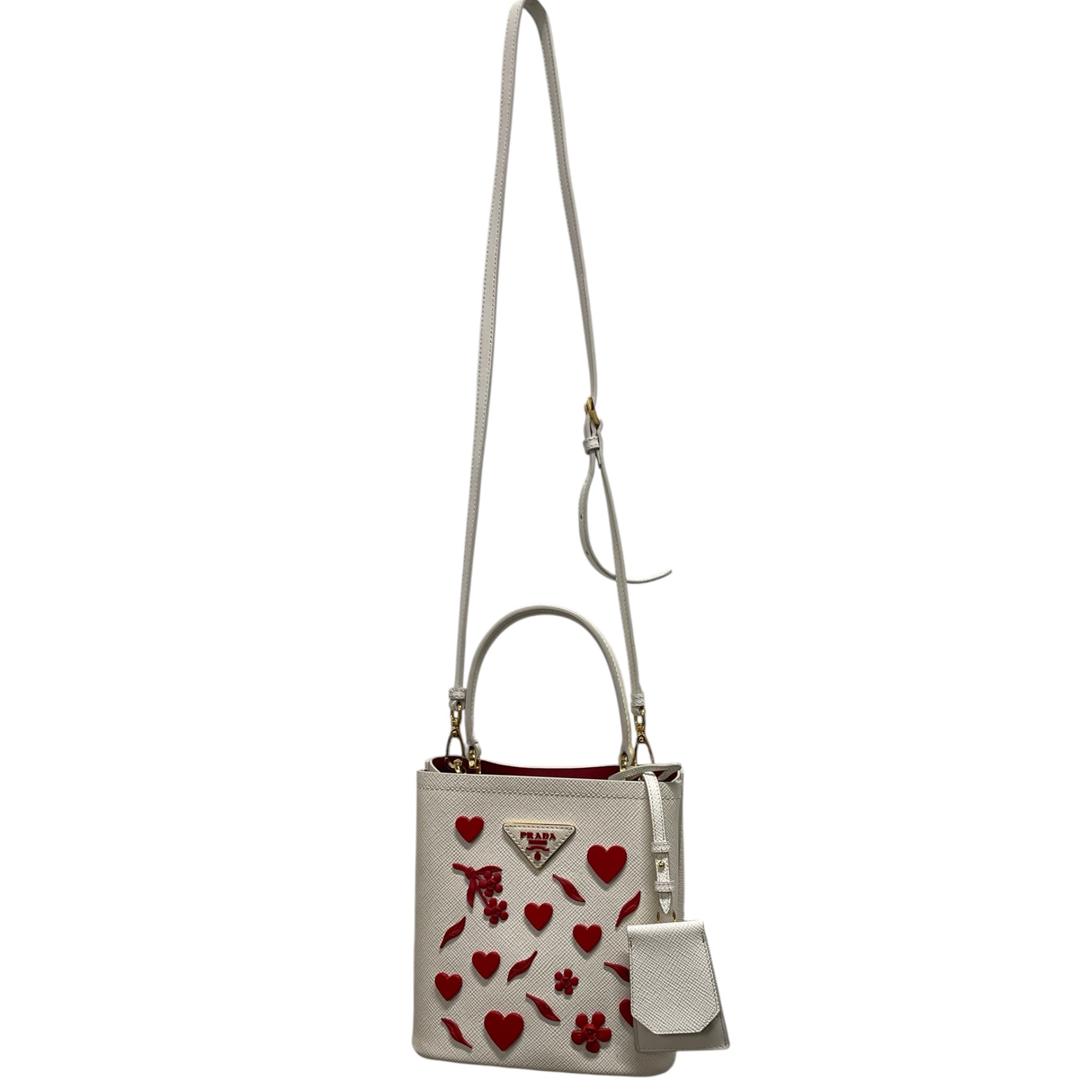 PRADA/Cross Body Bag/Leather/WHT/RED CHARMS, TTDYCM6 view 1