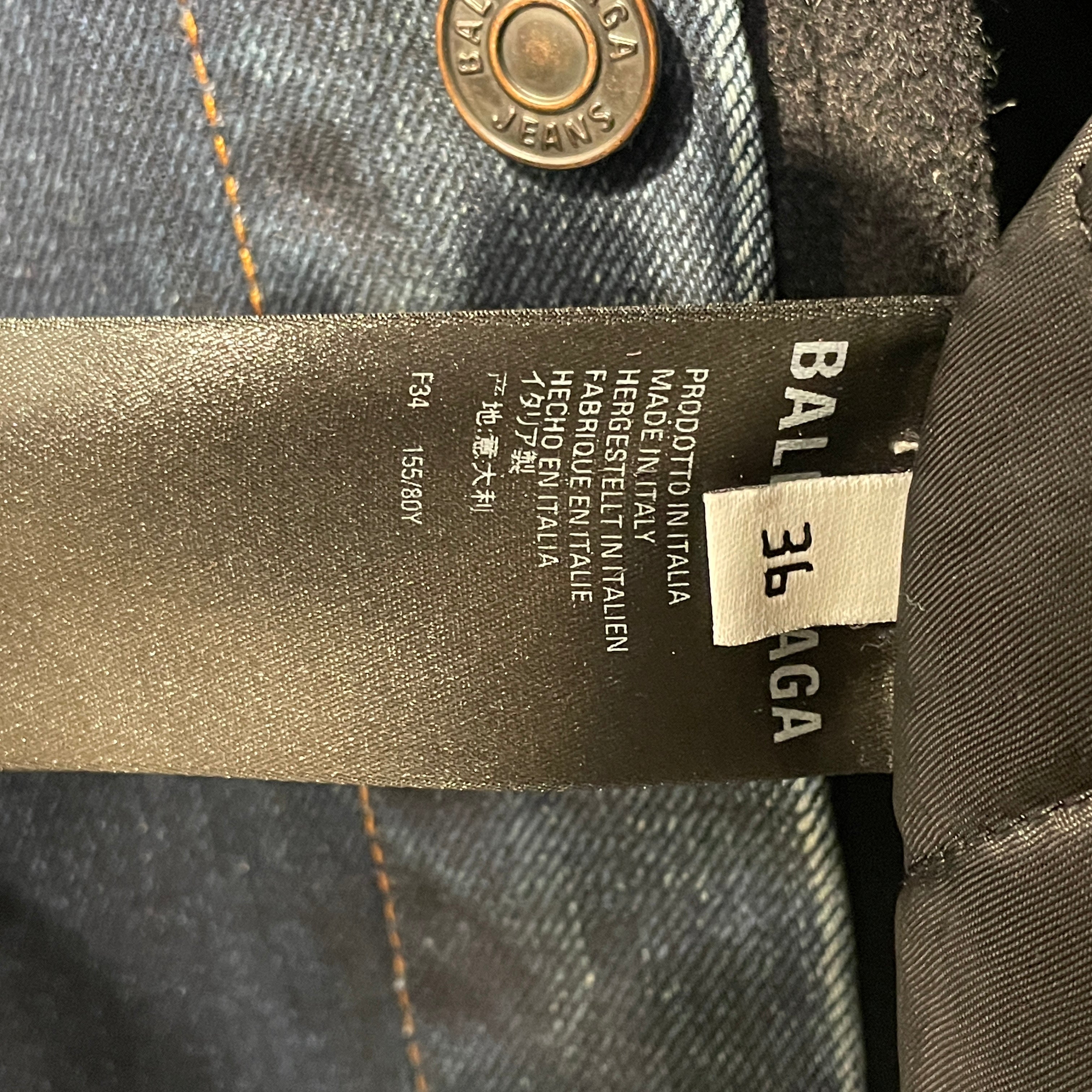 BALENCIAGA/Denim Jkt/36/Denim/IDG/DENIM/WOOL DARK WASH COAT view 3