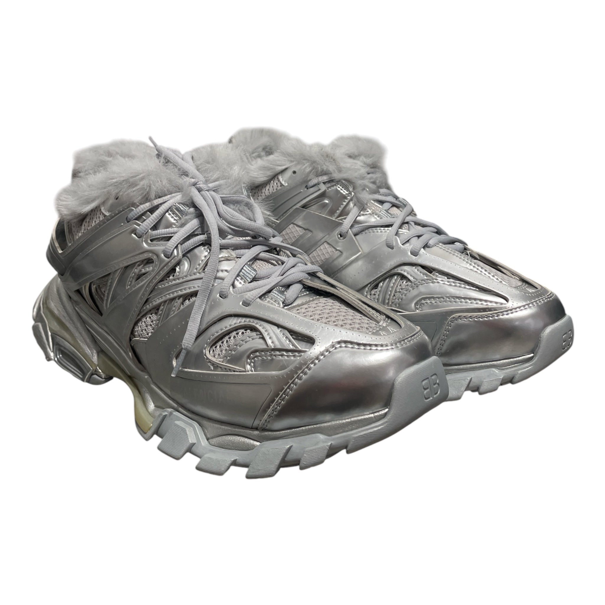 BALENCIAGA/Low-Sneakers/EU 44/SLV/faux fur track view 1
