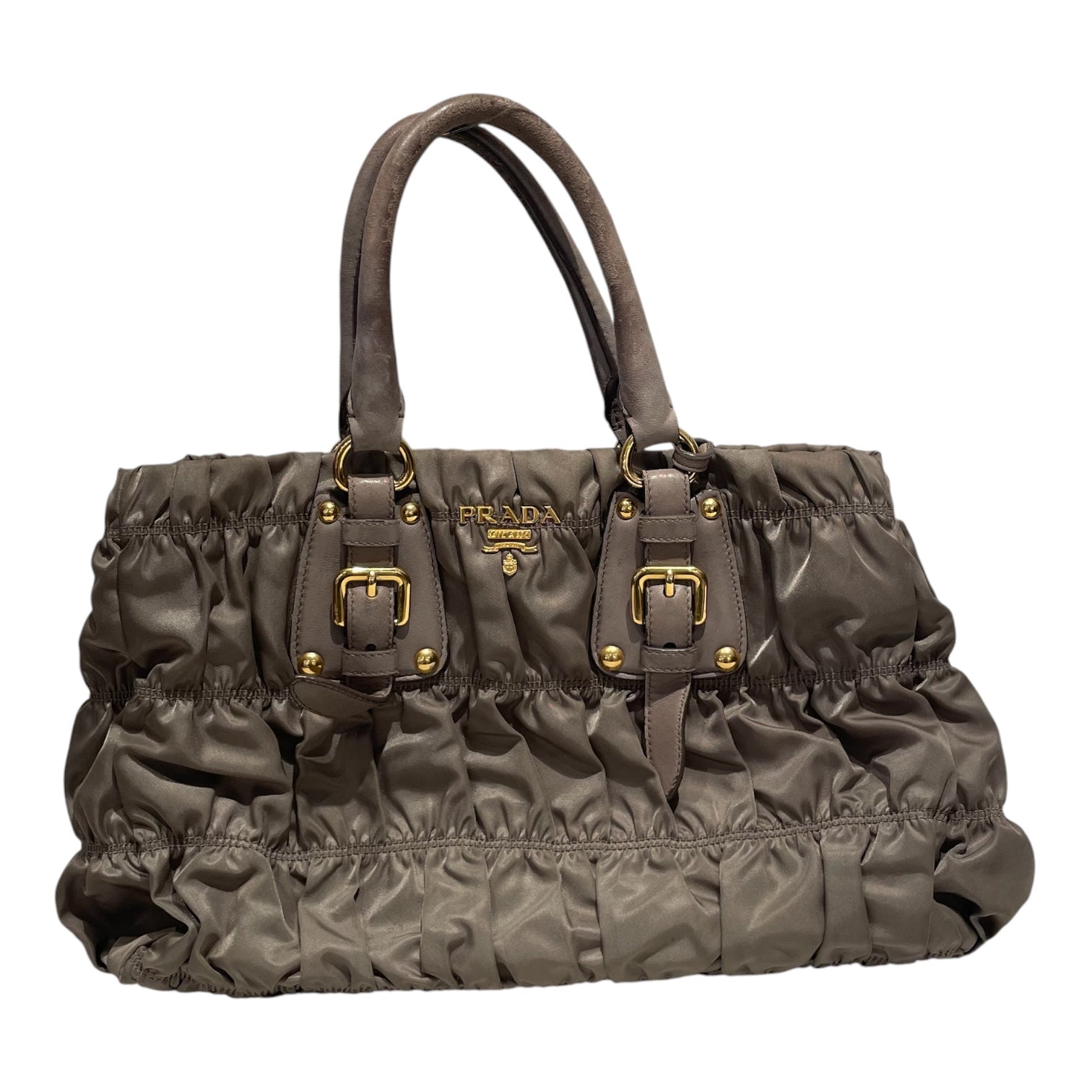PRADA/Bag/Nylon/GRY/Tessuto Gaufre gold tone view 1