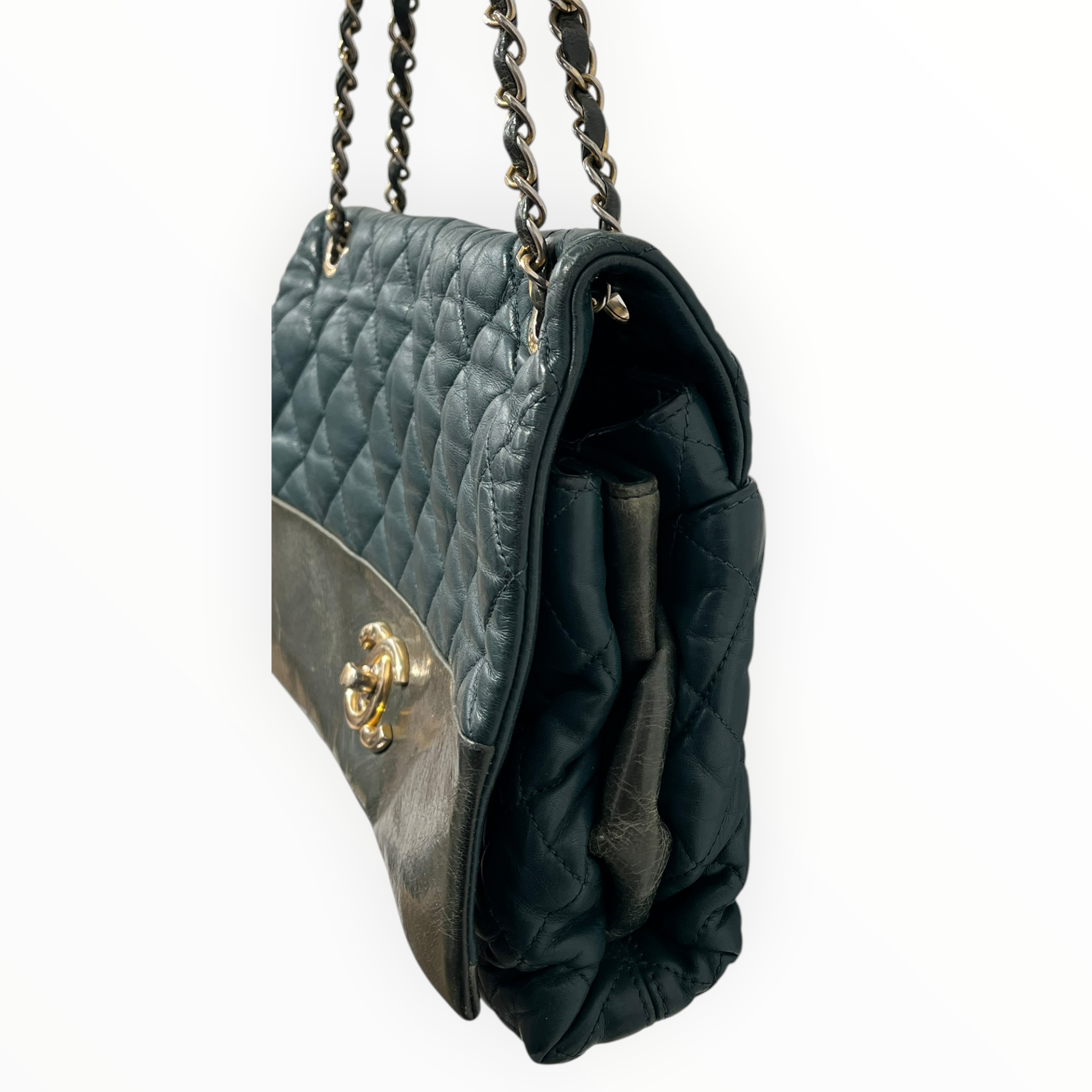 CHANEL/Bag/Leather/GRN/MEDIUM SOFT ELEGANCE FLAP view 4