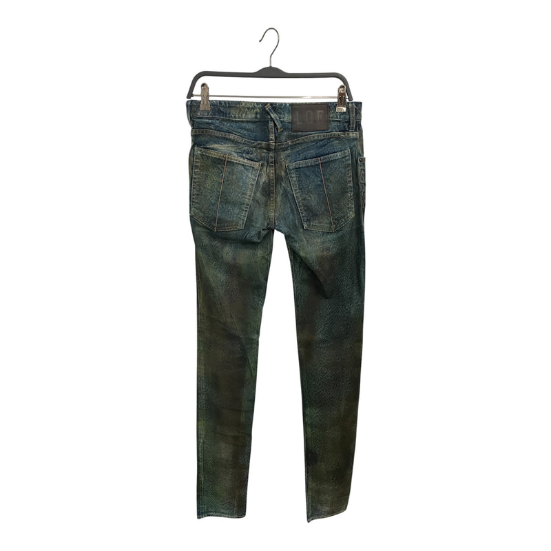 L.G.B./Skinny Pants/28/Denim/BLU/Button Fly/Animal Pattern/BLU GREN SNAKE PRINT ALL OVER
