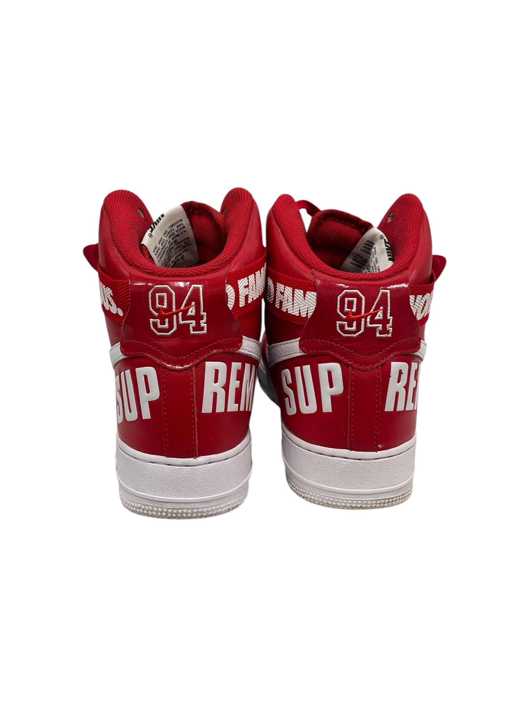 Supreme/NIKE/Hi-Sneakers/US 11/Graphic/Leather/RED/U-Tip/AIR FORCE ONE HI view 3