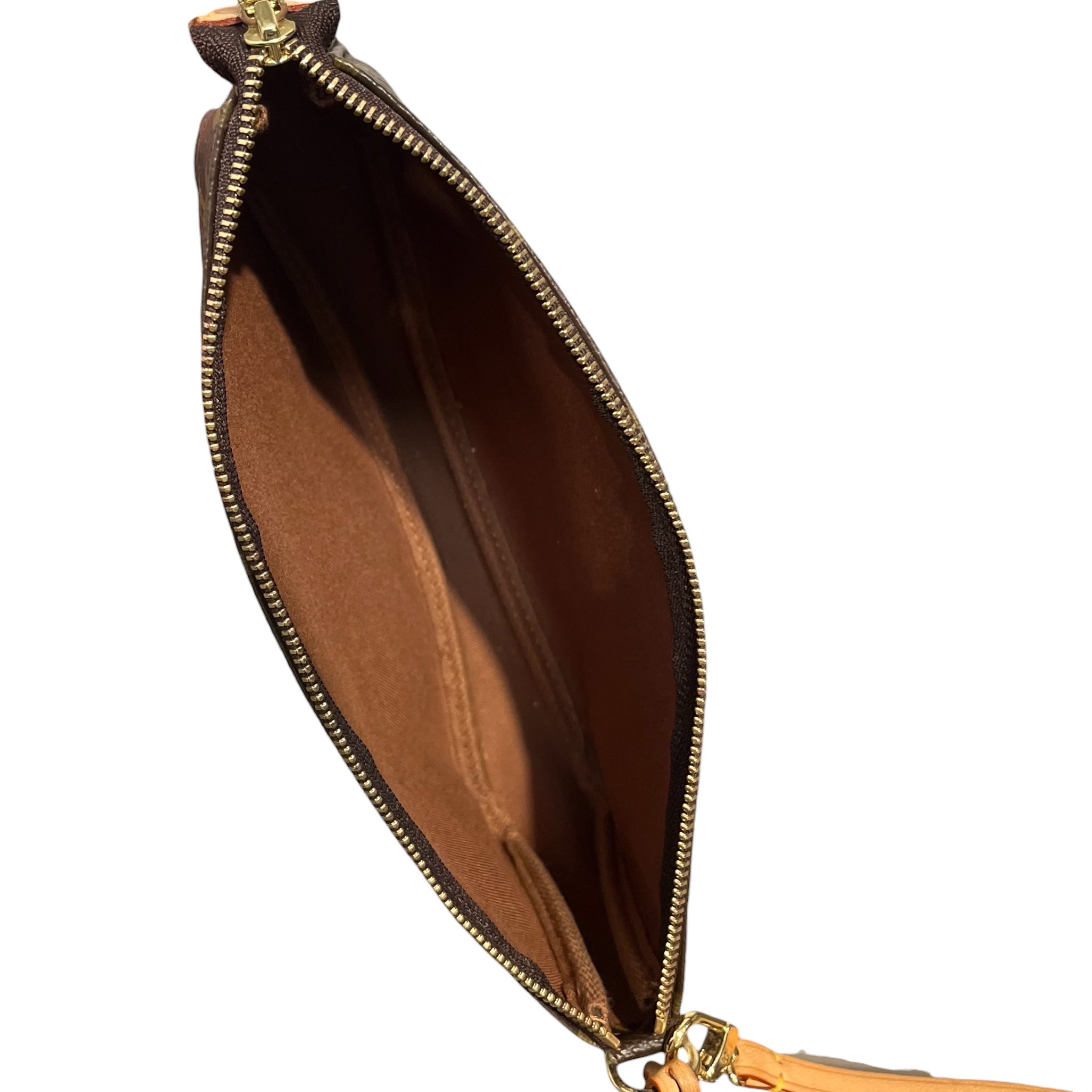 LOUIS VUITTON/Pouch/Monogram/Leather/BRW/DETACHABLE VACHETTA STRAP view 3