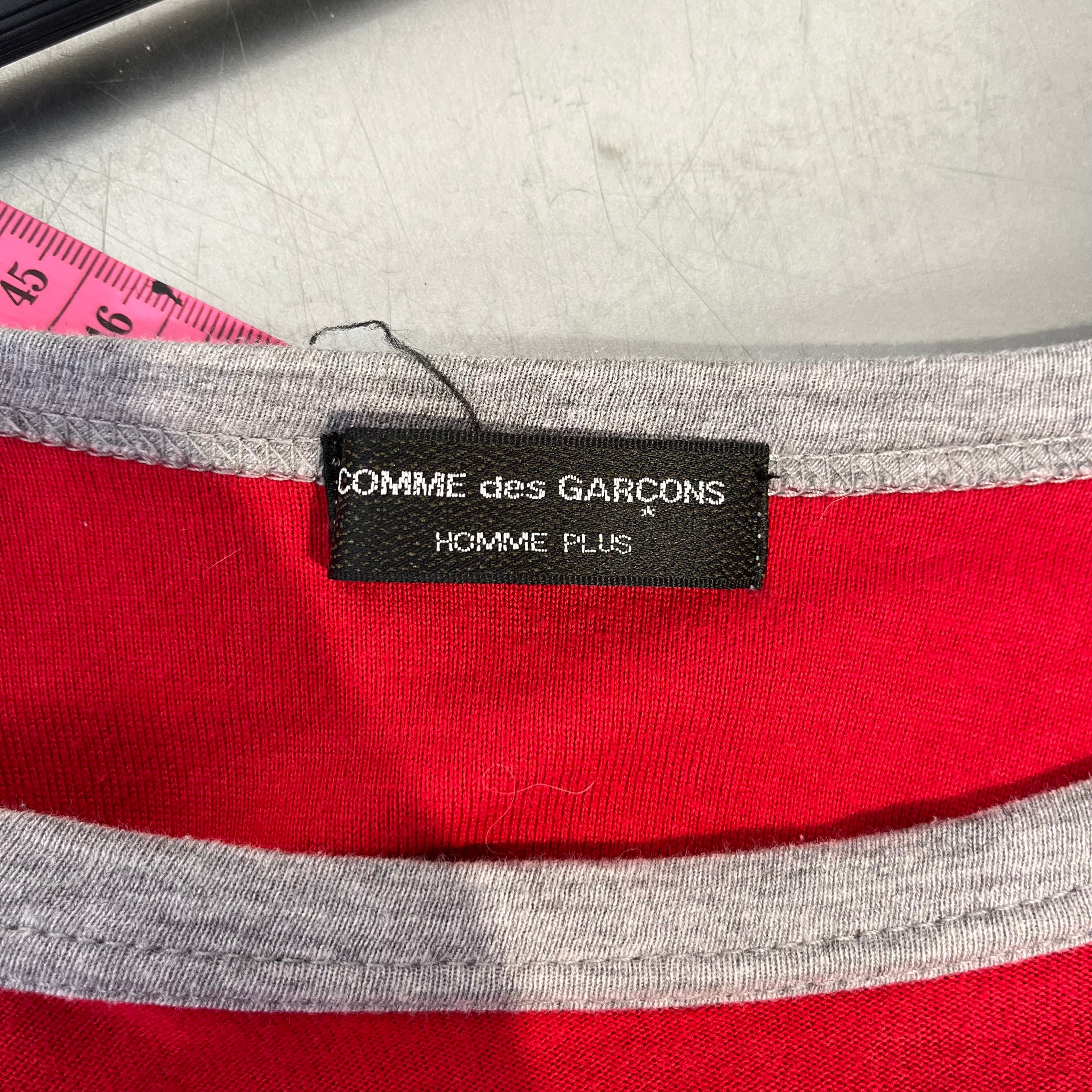COMME des GARCONS HOMME PLUS/LS T-Shirt/Cotton/RED/AW11 1/1 hybrid longsleeve view 3