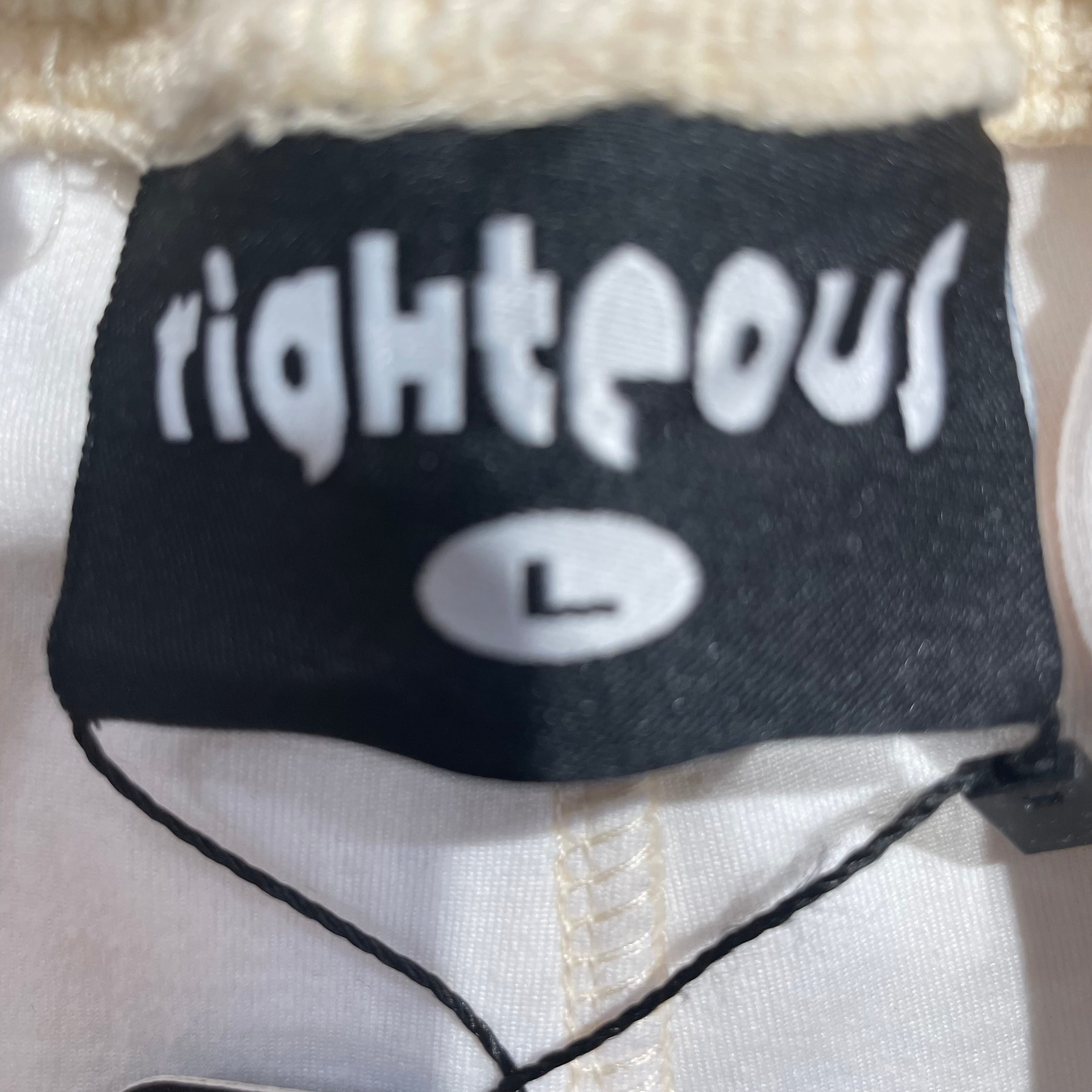 RIGHTEOUS/Straight Pants/L/Cotton/WHT/JESUS PRINT view 3