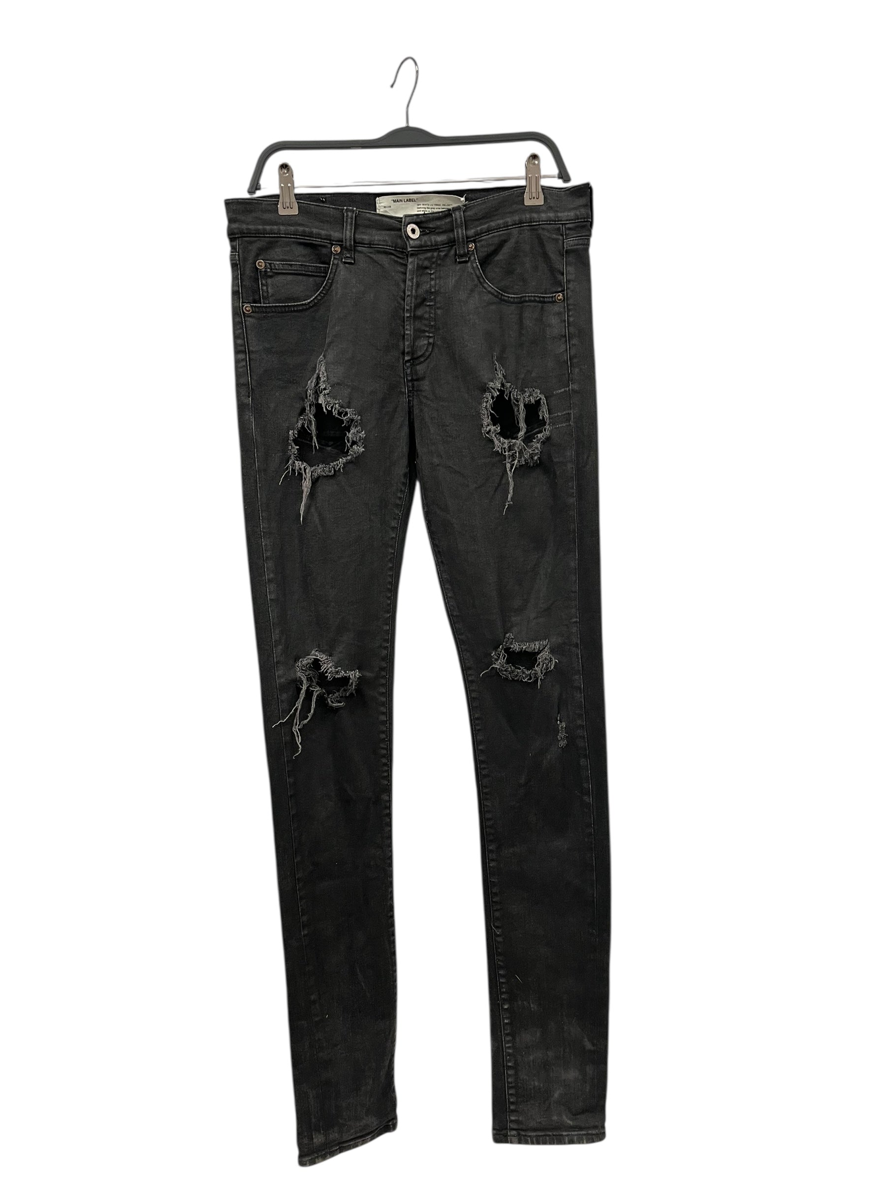 OFF-WHITE/Skinny Pants/31/Denim/GRY/Off-White Distressed Jeans view 1