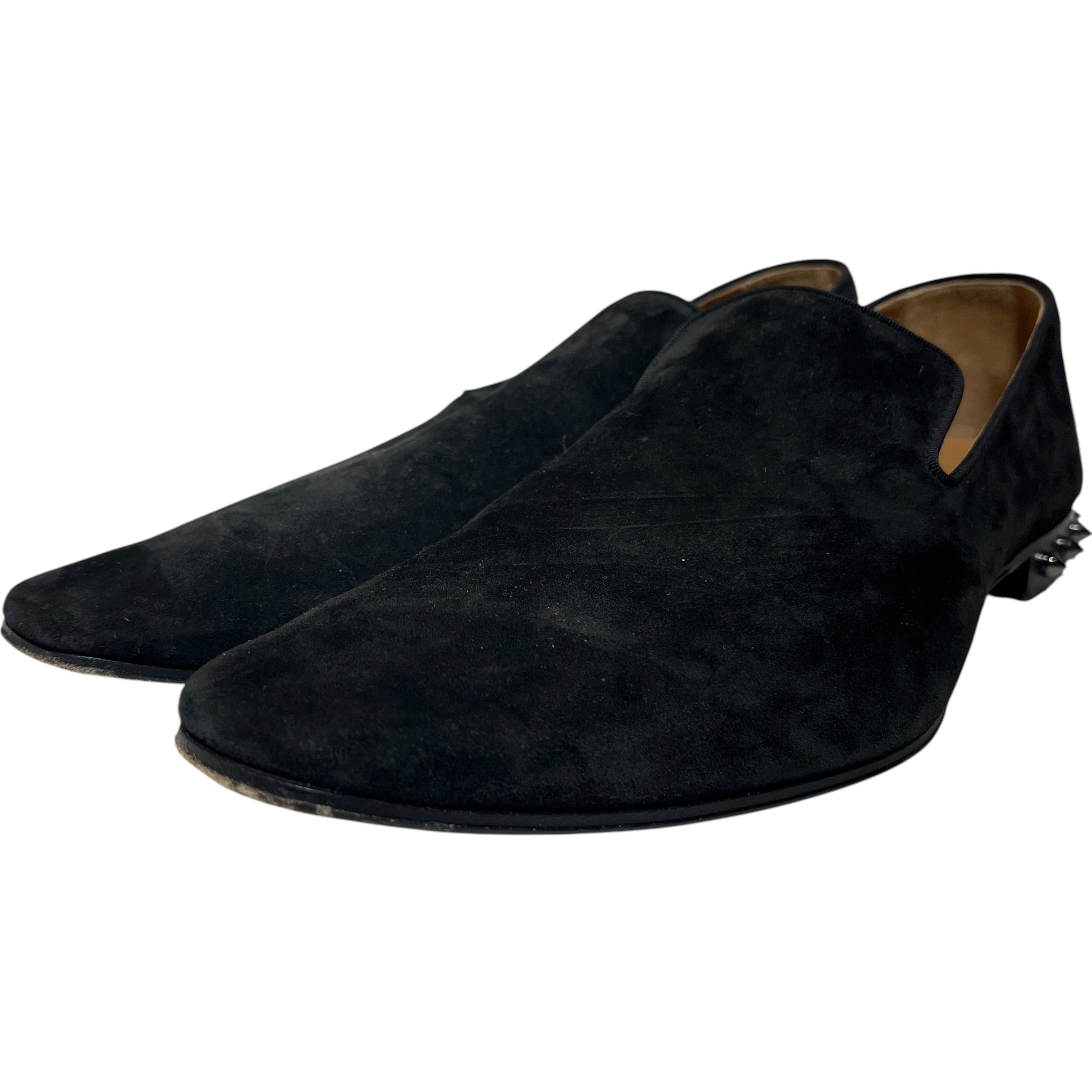 Christian Louboutin/Loafers/EU 45.5/Suede/BLK/studded heel view 1