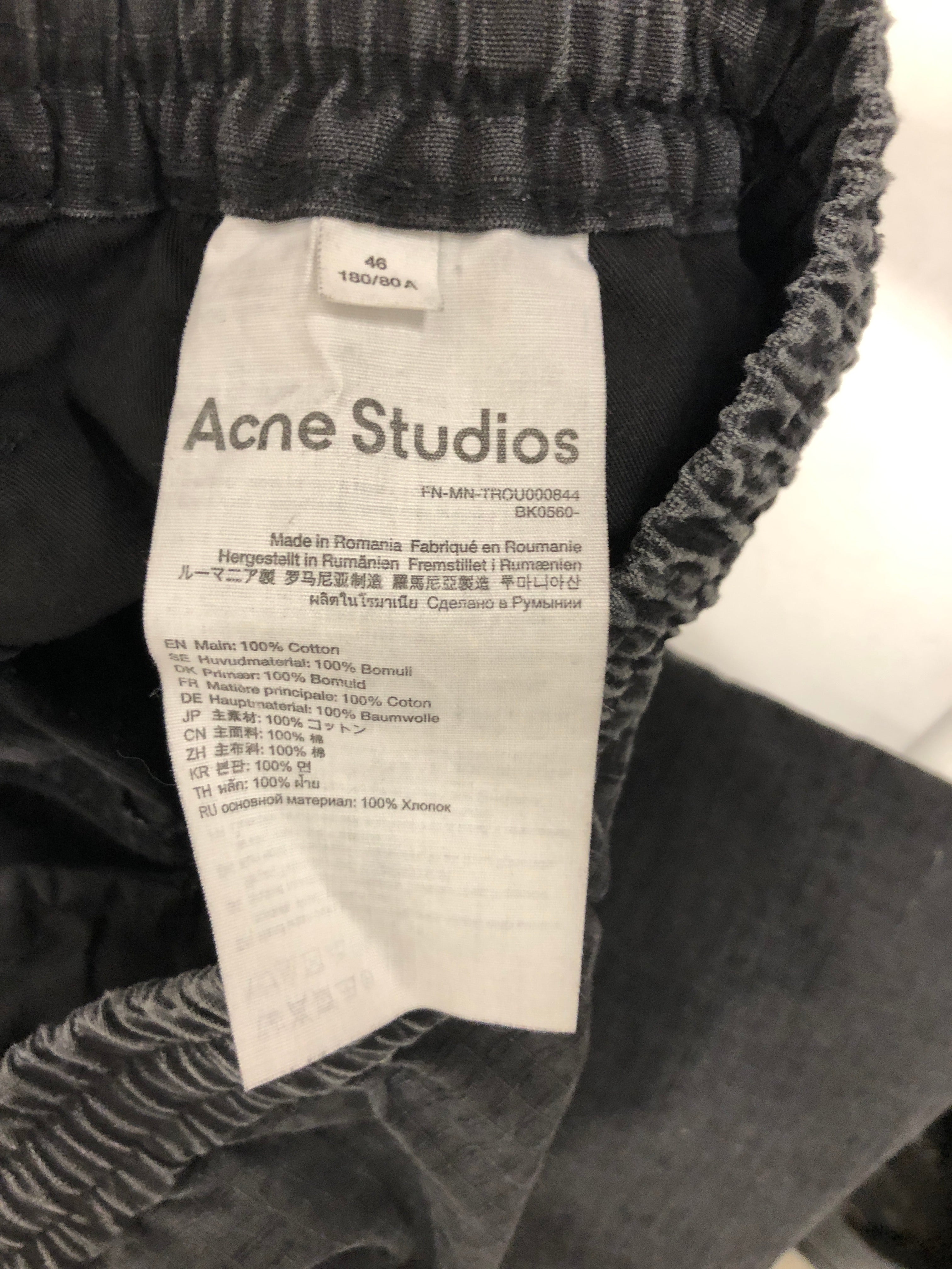Acne Studios/Cargo Pants/46/Cotton/BLK/grey wash ripstop cargo view 4