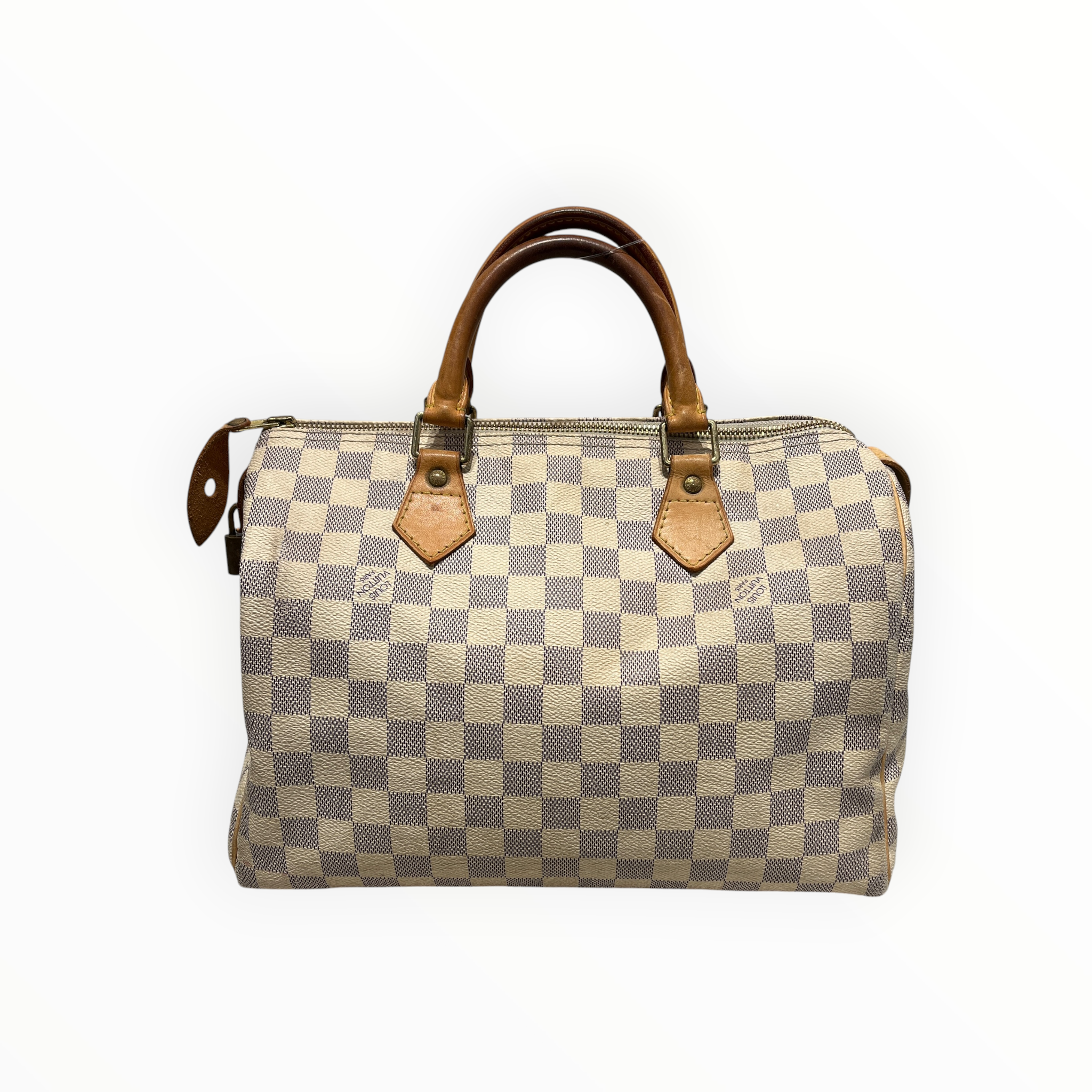 LOUIS VUITTON/Hand Bag/Monogram/Leather/CRM/SPEEDY 30 DAMIER AZUR view 2