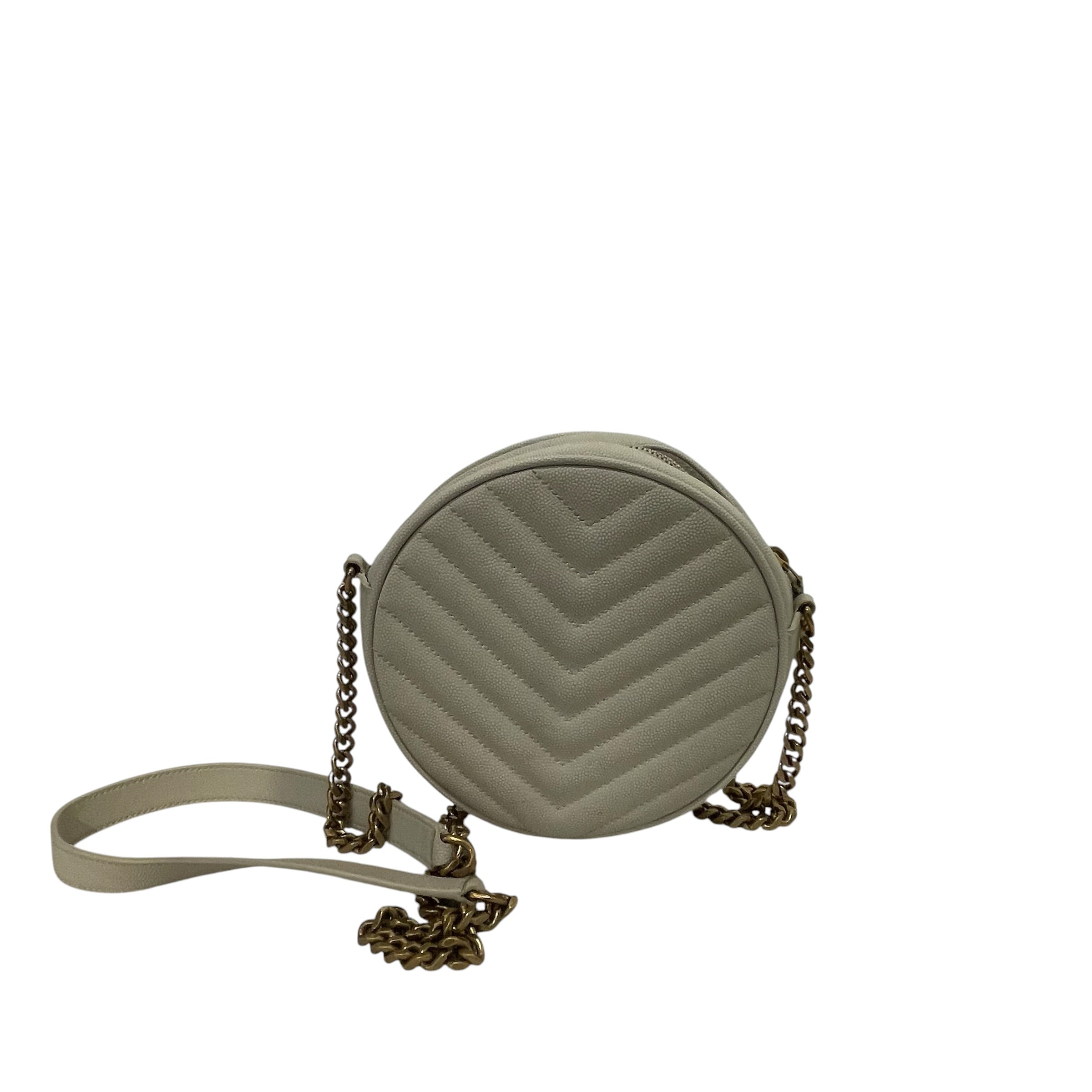 SAINT LAURENT/Cross Body Bag/Leather/CRM/round camera bag view 3