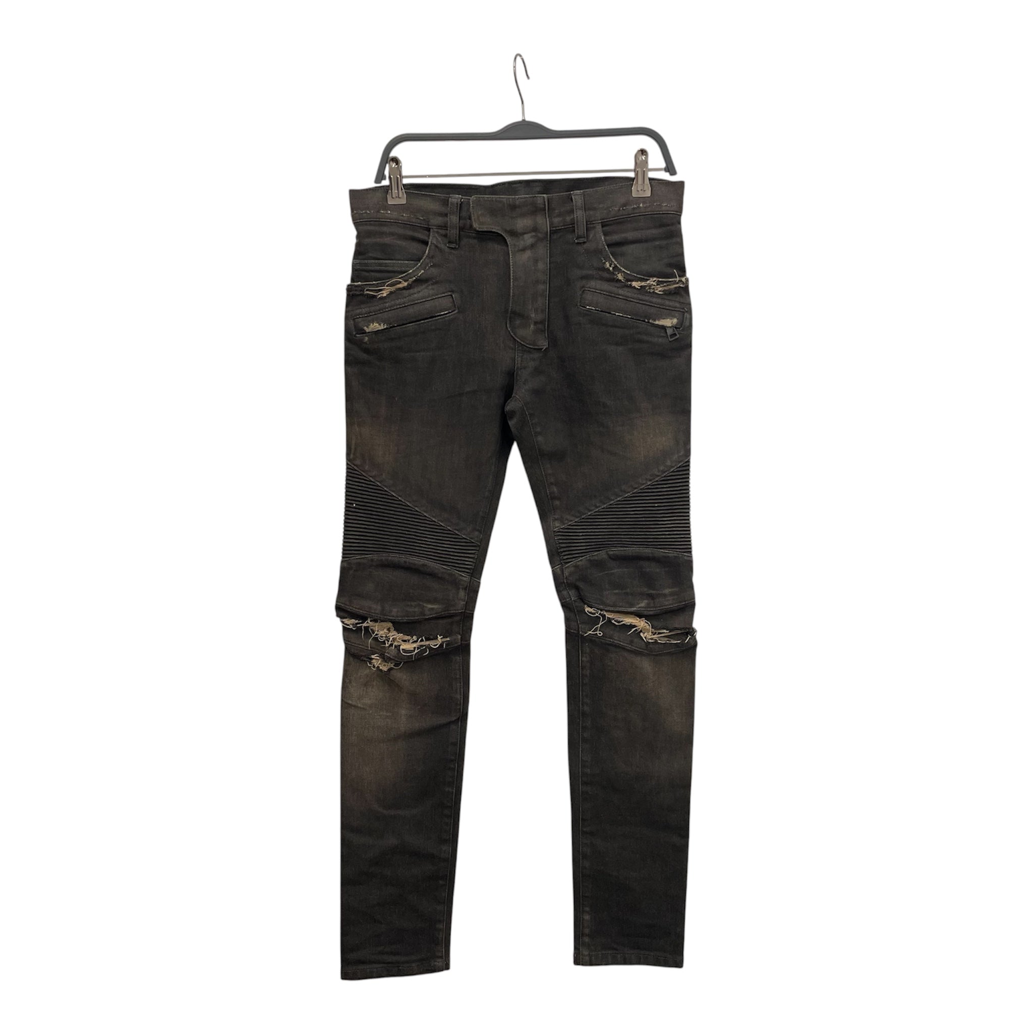 BALMAIN/Skinny Pants/28/Denim/BLK/MOTO view 1