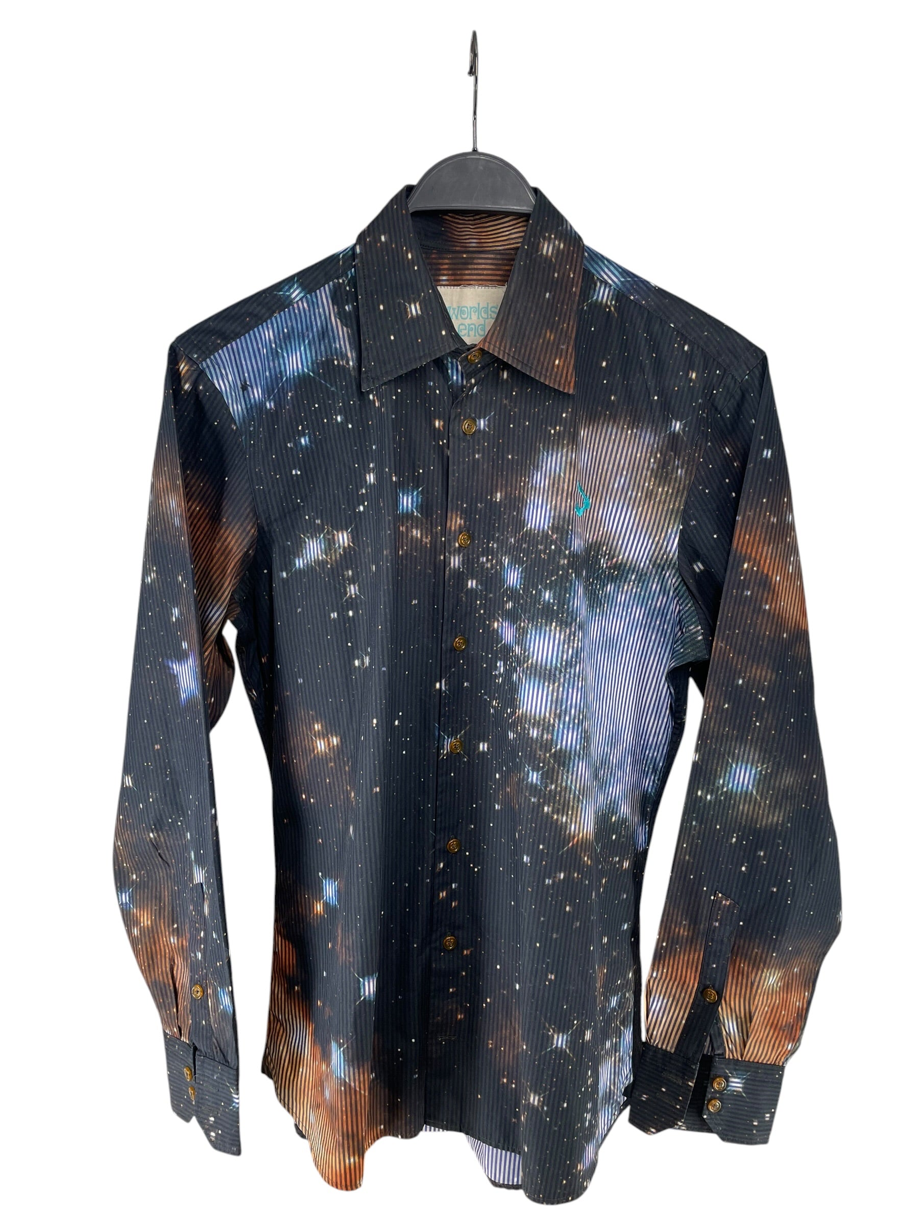 WORLDS END/LS Shirt/M/Cotton/MLT/All Over Print/STRIPE GALAXY SHIRT SZ1 view 1
