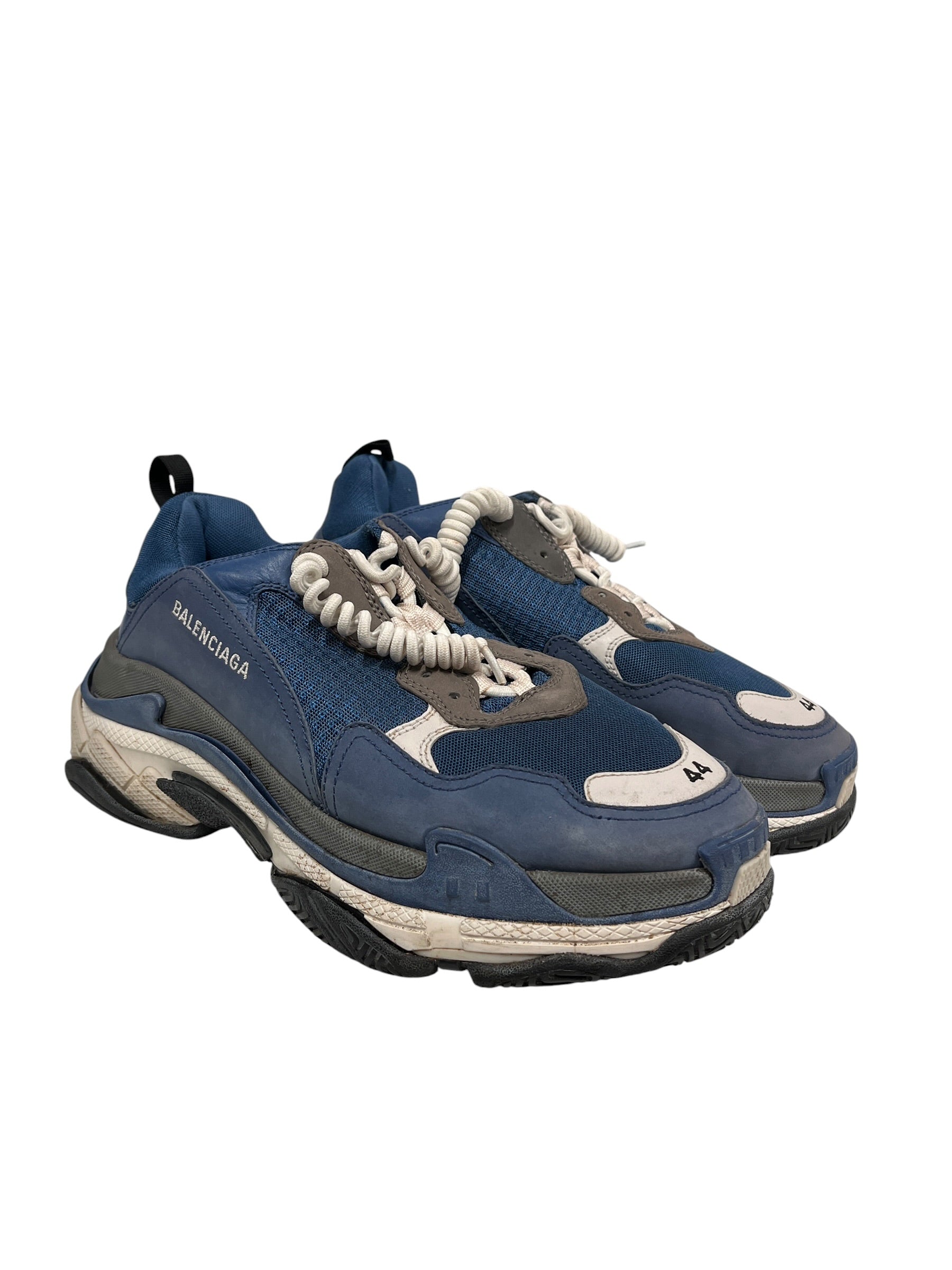 BALENCIAGA/Low-Sneakers/EU 44/Leather/NVY/TRIPLE S view 1