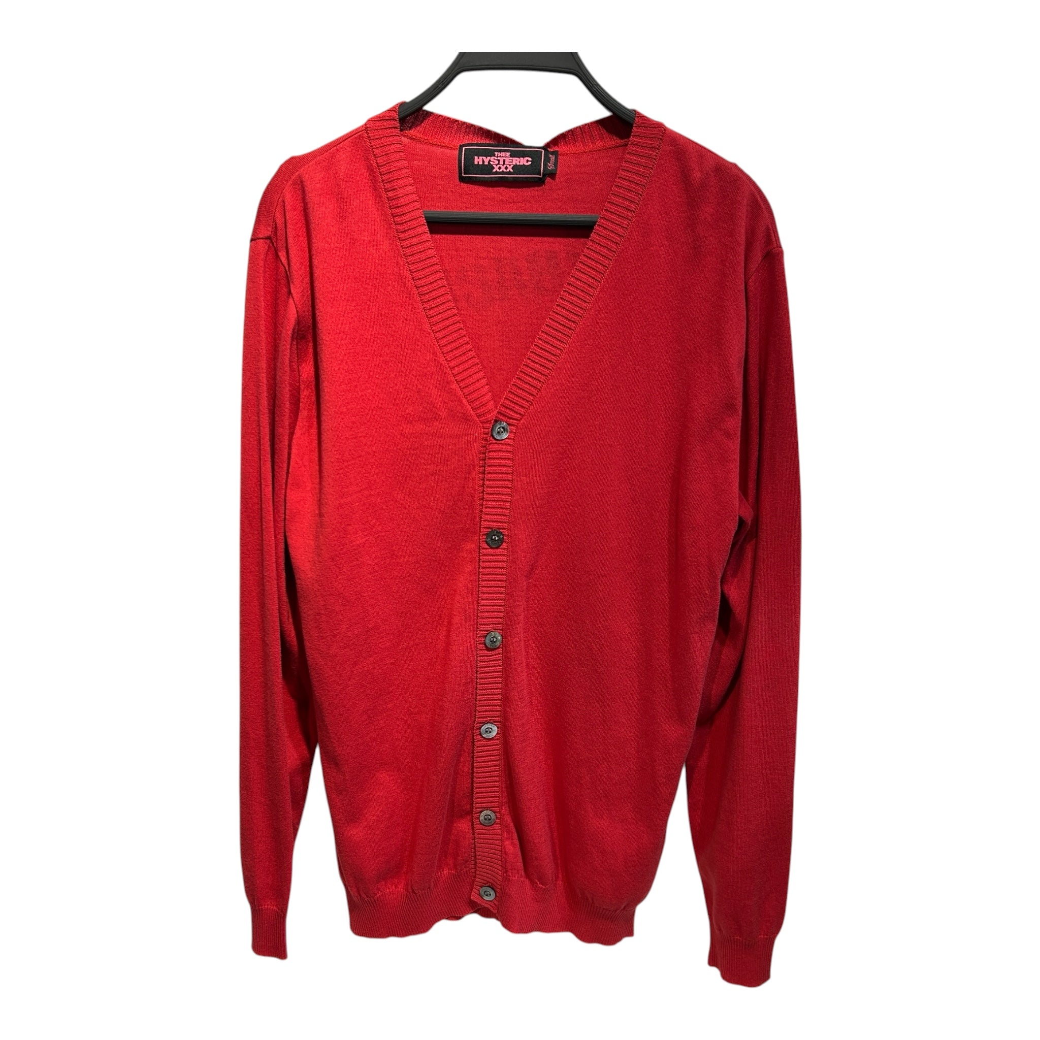 HYSTERIC GLAMOUR/Cardigan/S/Cotton/RED/xxx red print cardigan view 1